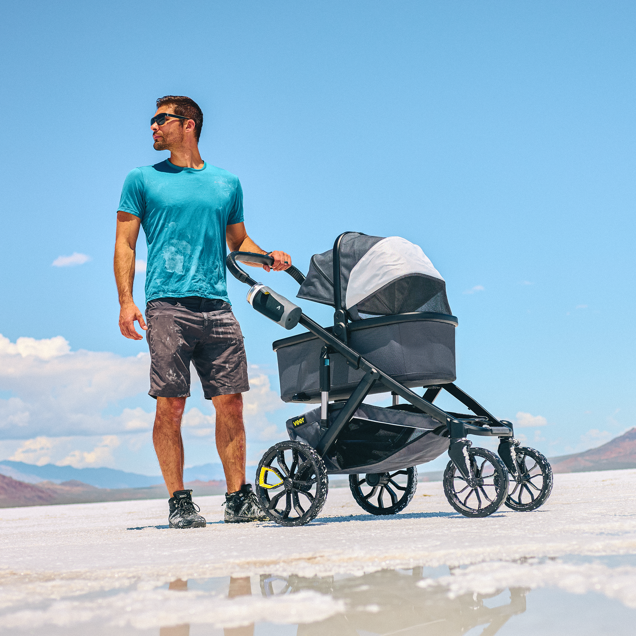 Veer Switch&Roll Luxe Single-to-Double Stroller + Infant Essentials Bundle - Gray Granite