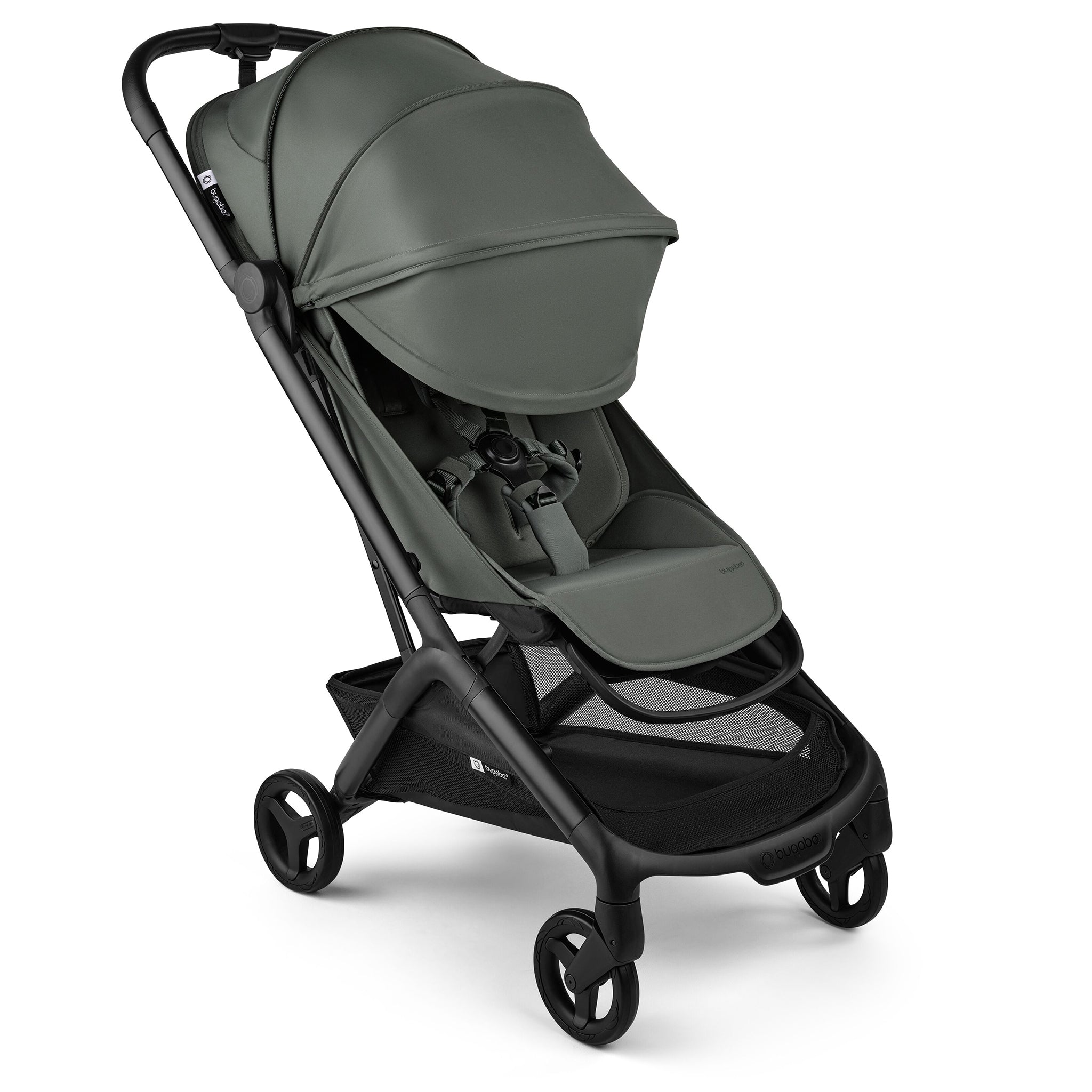Bugaboo Butterfly 2 + Turtle Air Shield Travel System Bundle - Black / Forest Green / Forest Green / Black