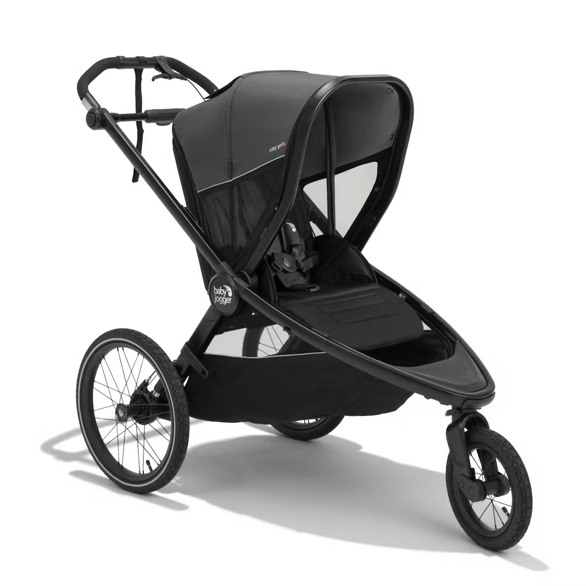 Baby Jogger City Prix Jogger + Bike Trailer + Weather Shield Bundle - Ambition Black
