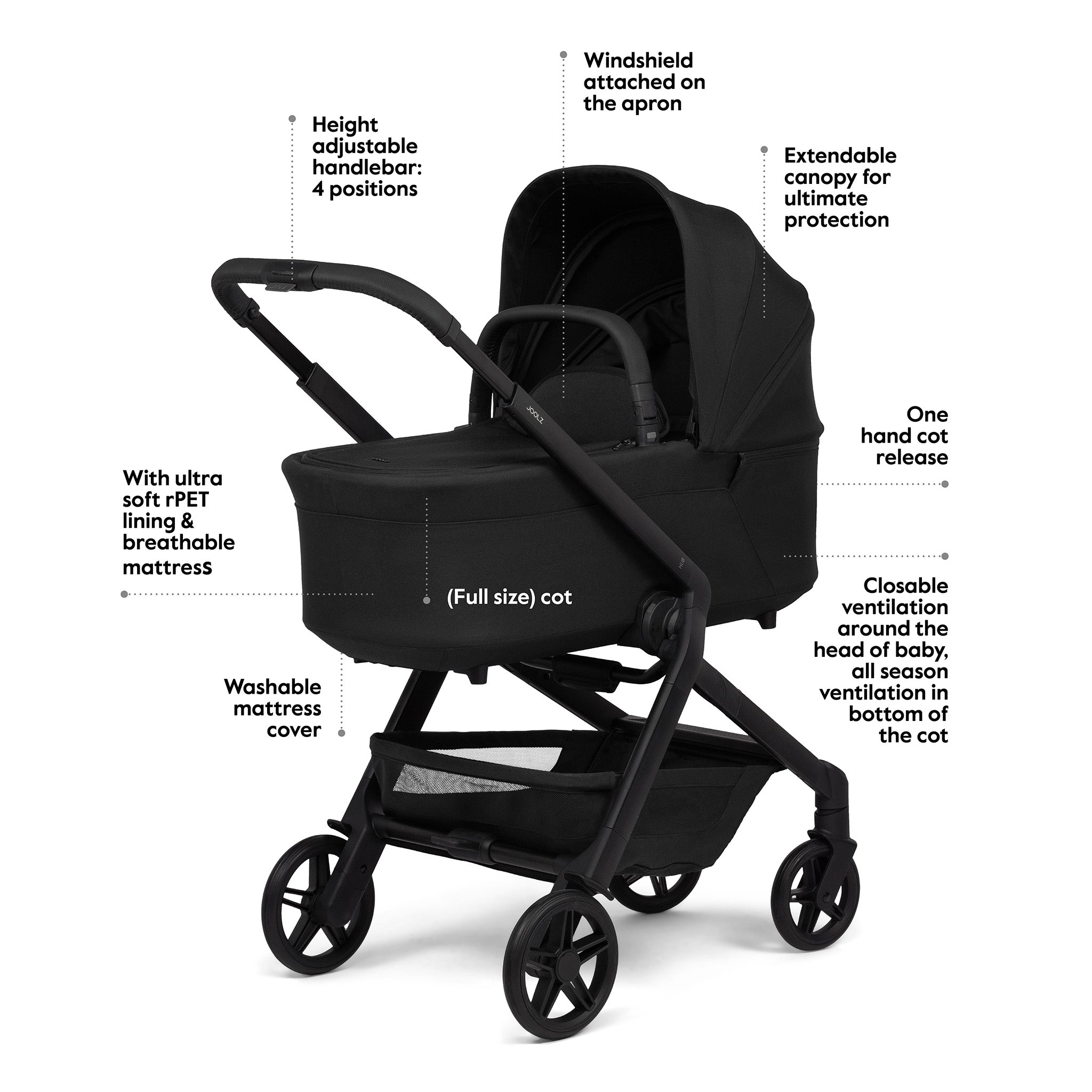 Joolz Hub2 Stroller + Bassinet Bundle - Forest Green