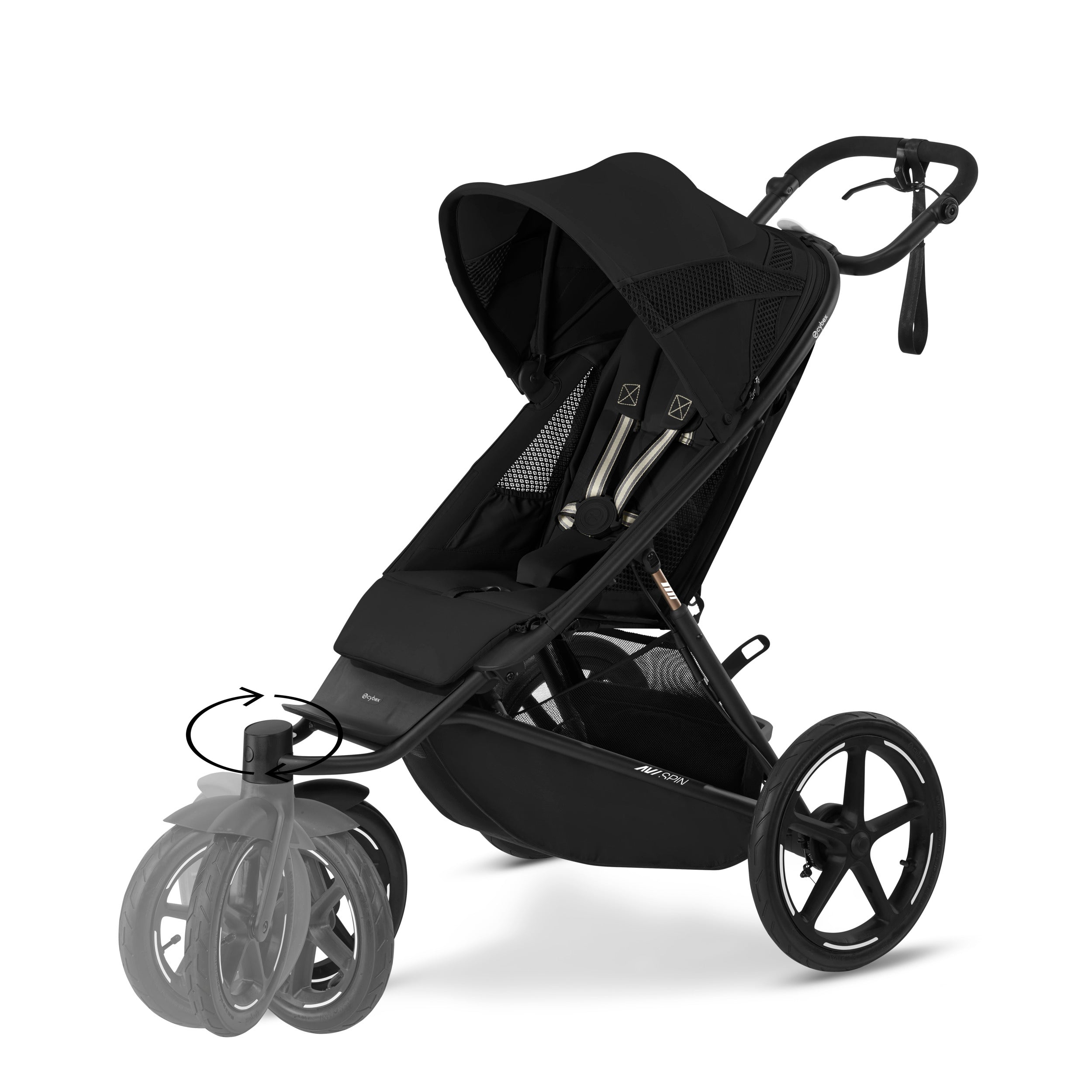 Cybex Avi Spin Jogging Stroller - Moon Black