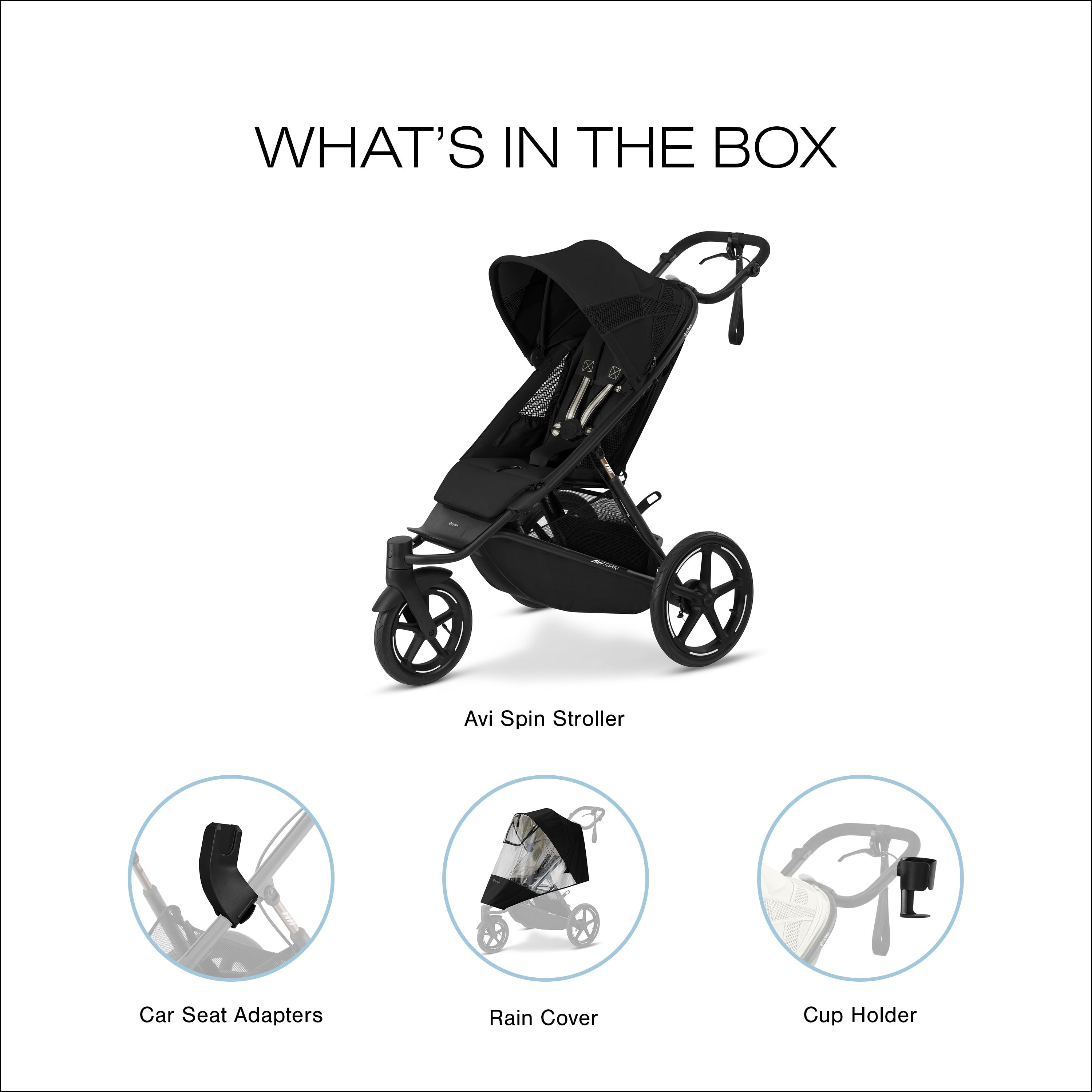 Cybex Avi Spin Jogging Stroller - Moon Black