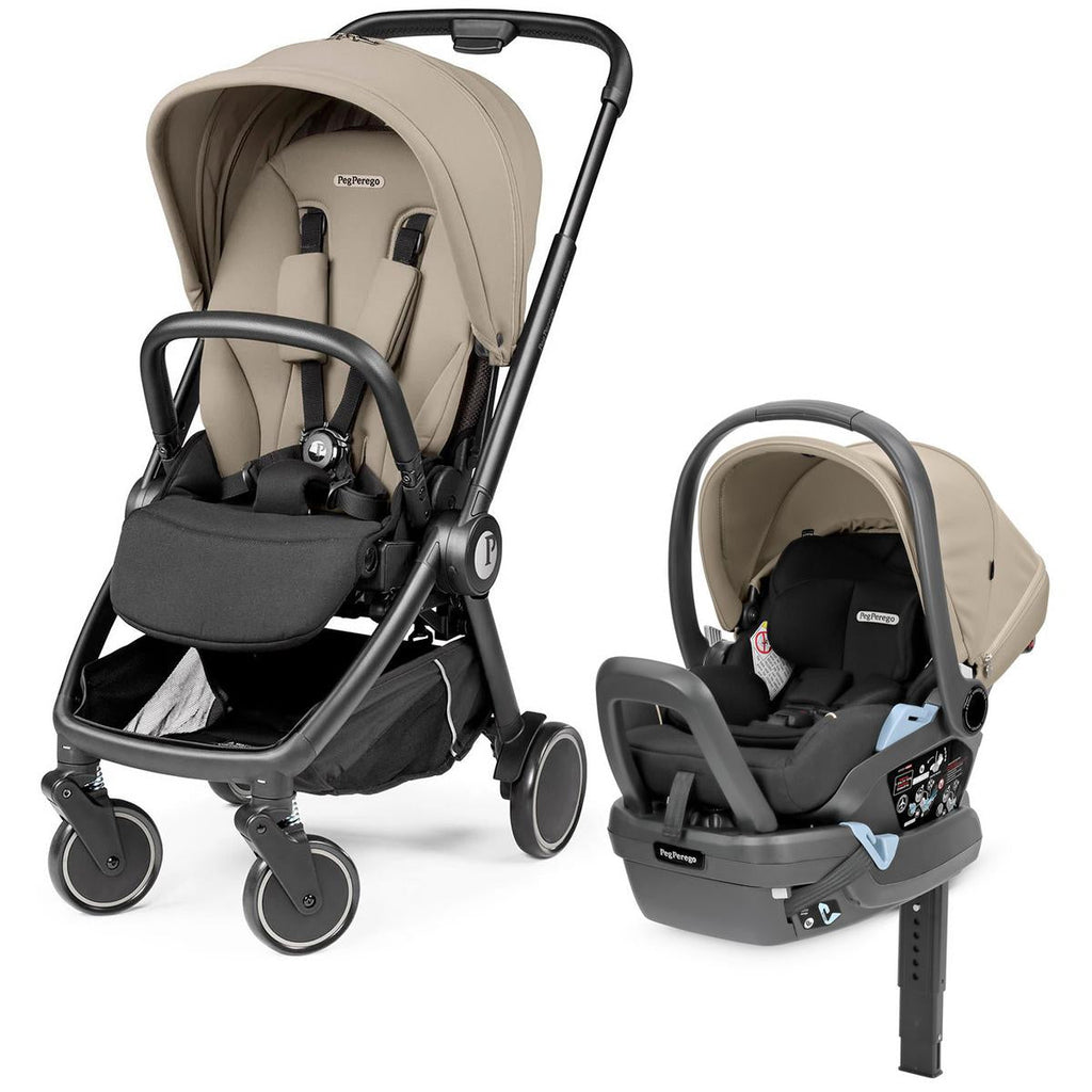 Peg Perego City Loop Stroller + Primo Viaggio Lounge Travel System Bundle - Black / Vanilla Blend / Vanilla Blend