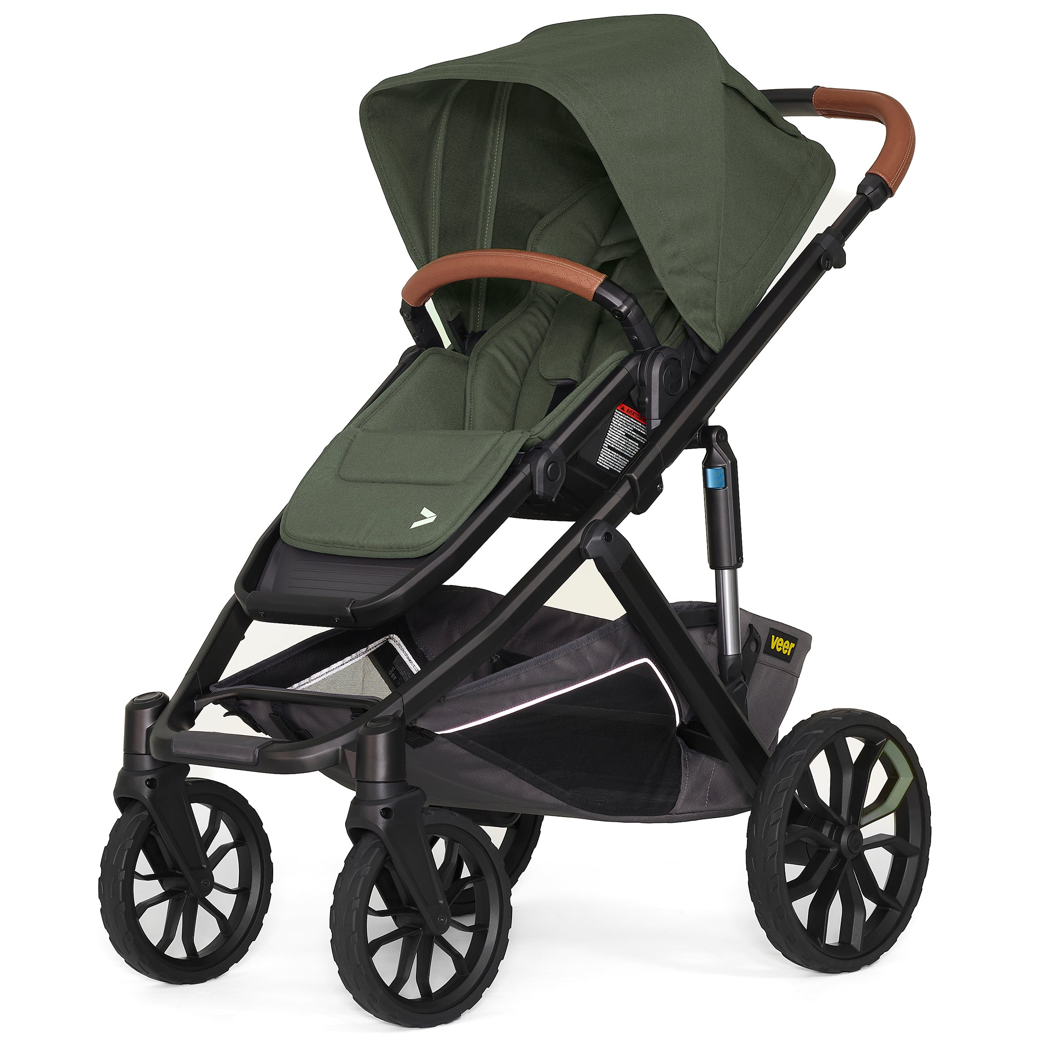 Veer Switch&Roll Luxe Single-to-Double Stroller Bundle with Leather Kit - Green Jasper