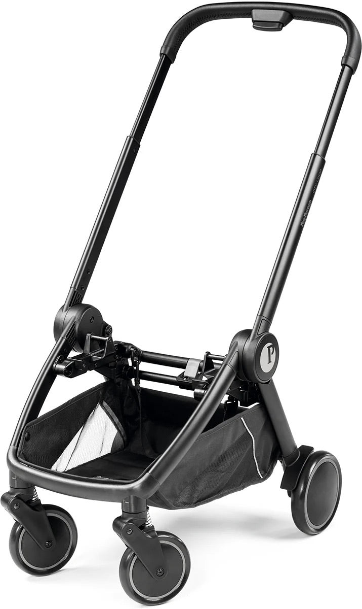 Peg Perego City Loop Double Stroller + Primo Viaggio Lounge Travel System Bundle - Black / True Black / True Black