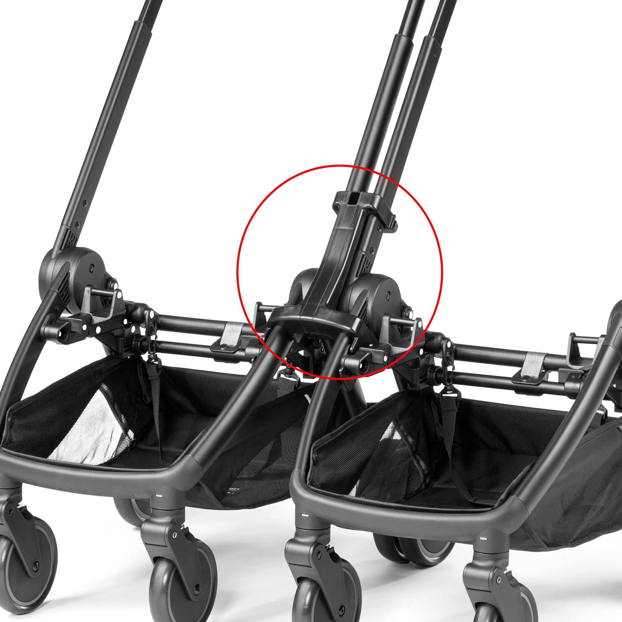 Peg Perego City Loop Double Stroller + Primo Viaggio Lounge Travel System Bundle - Black / True Black / True Black