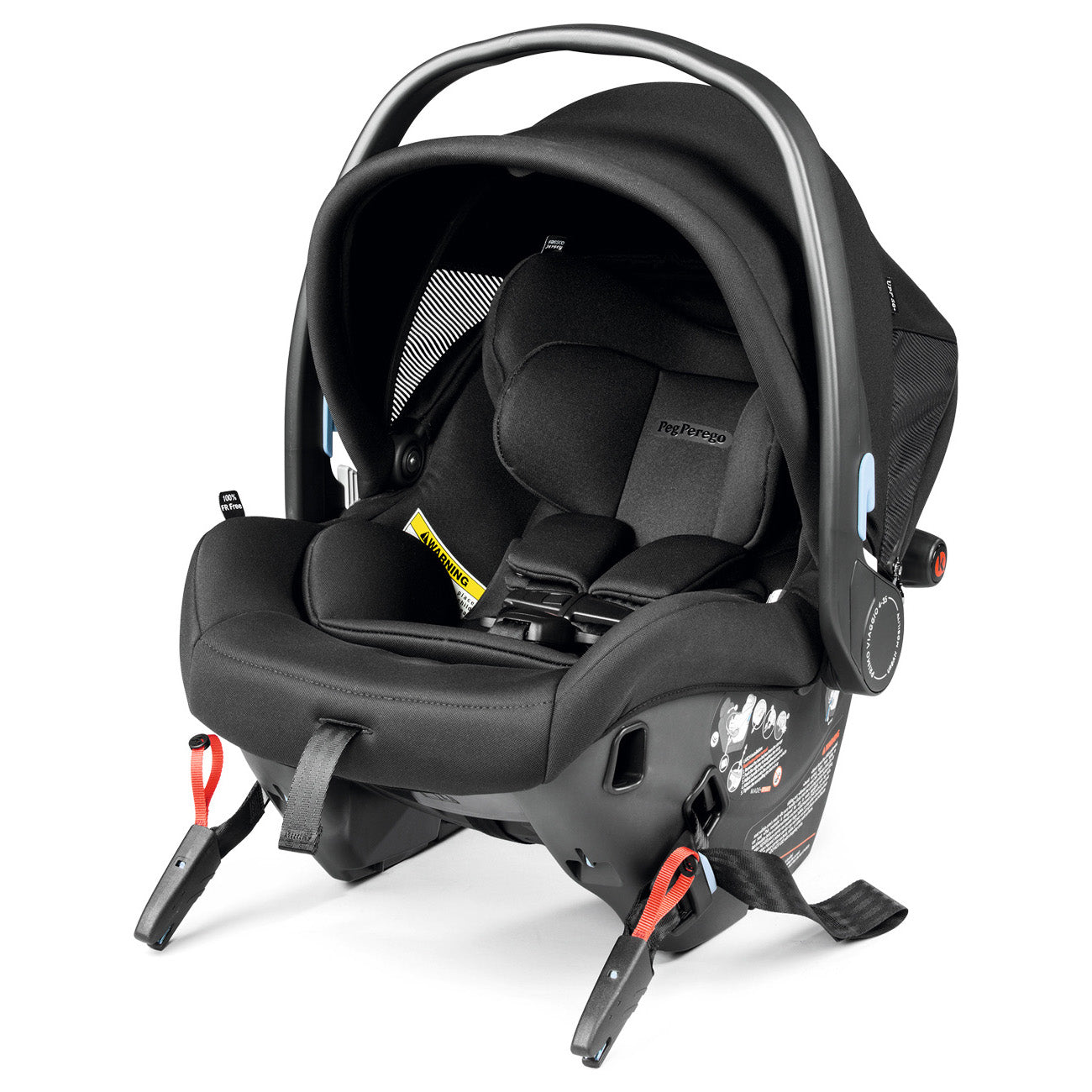 Peg Perego City Loop Double Stroller + Primo Viaggio Urban Mobility Travel System Bundle - Black / Metal / True Black