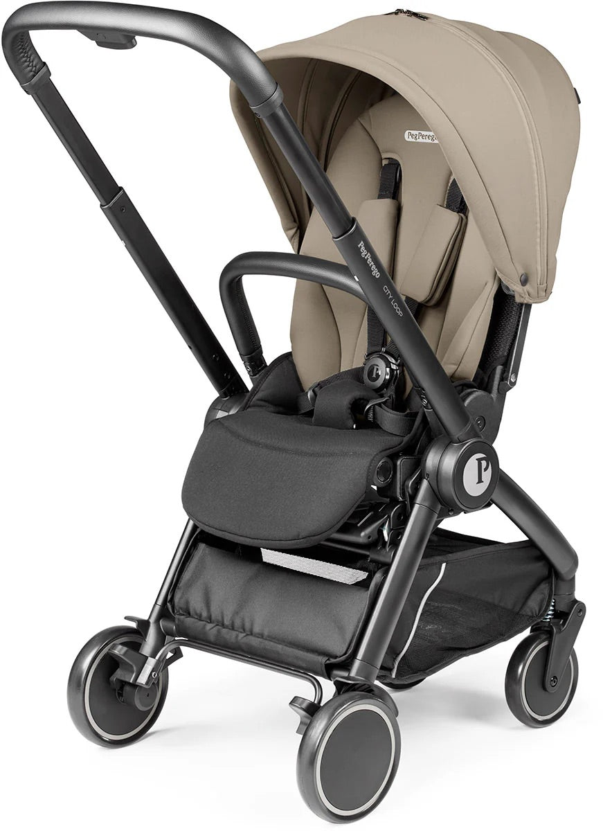Peg Perego City Loop Stroller + Primo Viaggio Urban Mobility Travel System Bundle - Black / True Black / True Black
