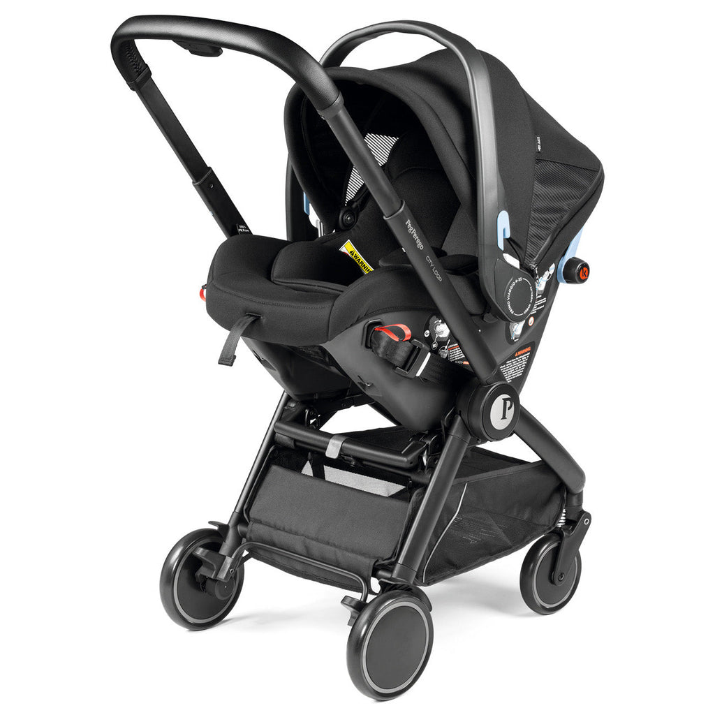 Peg Perego City Loop Stroller + Primo Viaggio Urban Mobility Travel System Bundle - Black / True Black / True Black