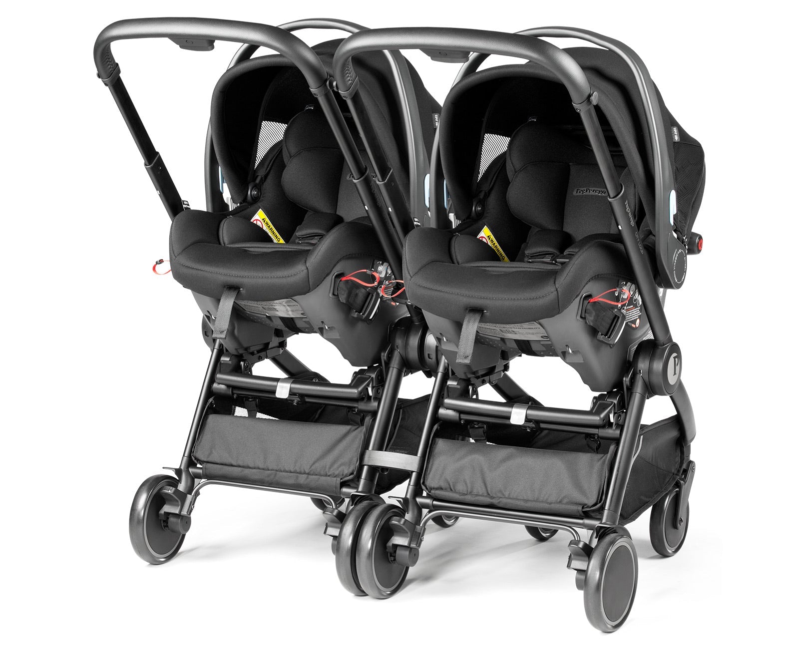 Peg Perego City Loop Twin Stroller + Primo Viaggio Lounge Travel System Bundle - Black / Vanilla Blend / Vanilla Blend