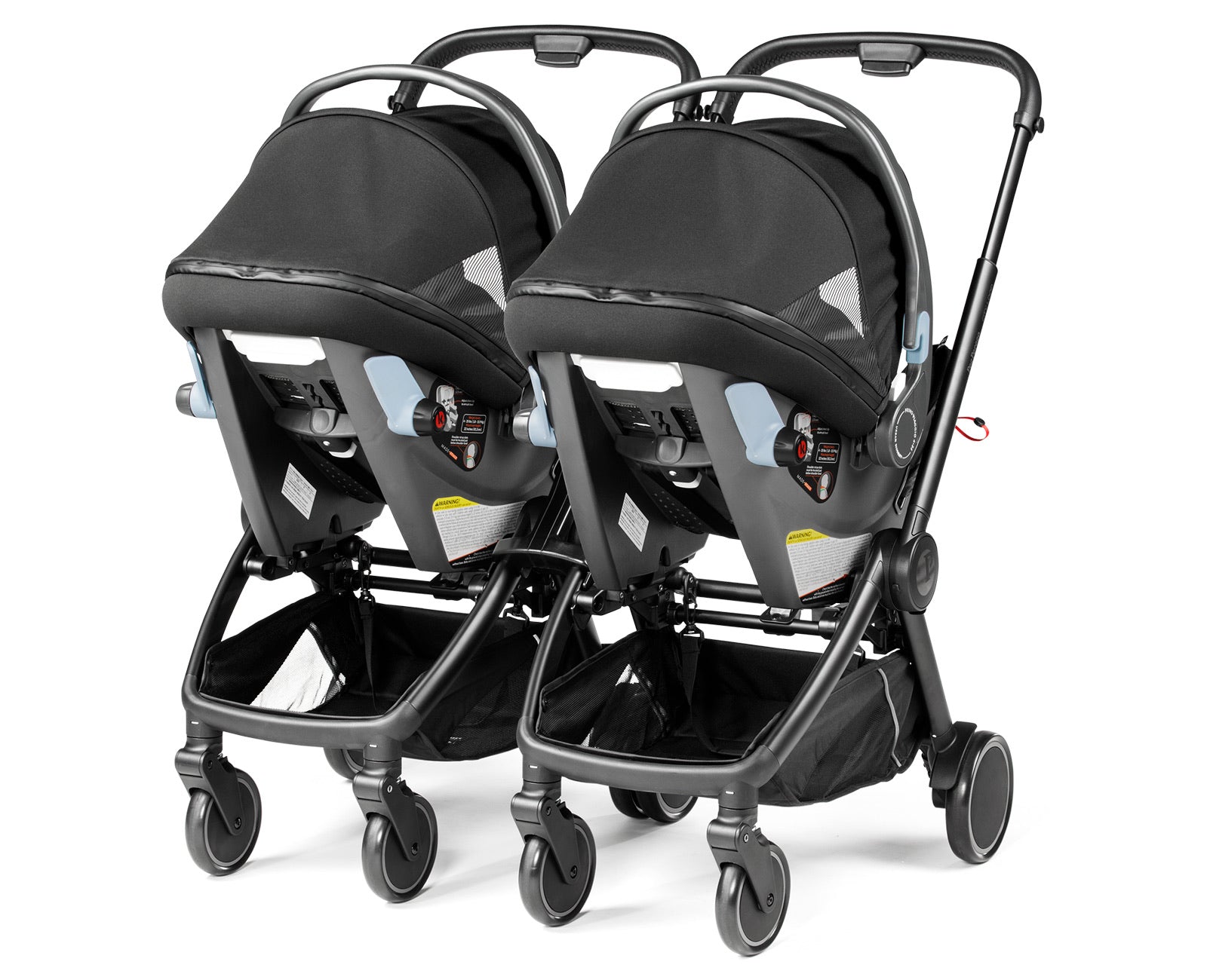 Peg Perego City Loop Twin Stroller + Primo Viaggio Lounge Travel System Bundle - Black / Vanilla Blend / Vanilla Blend