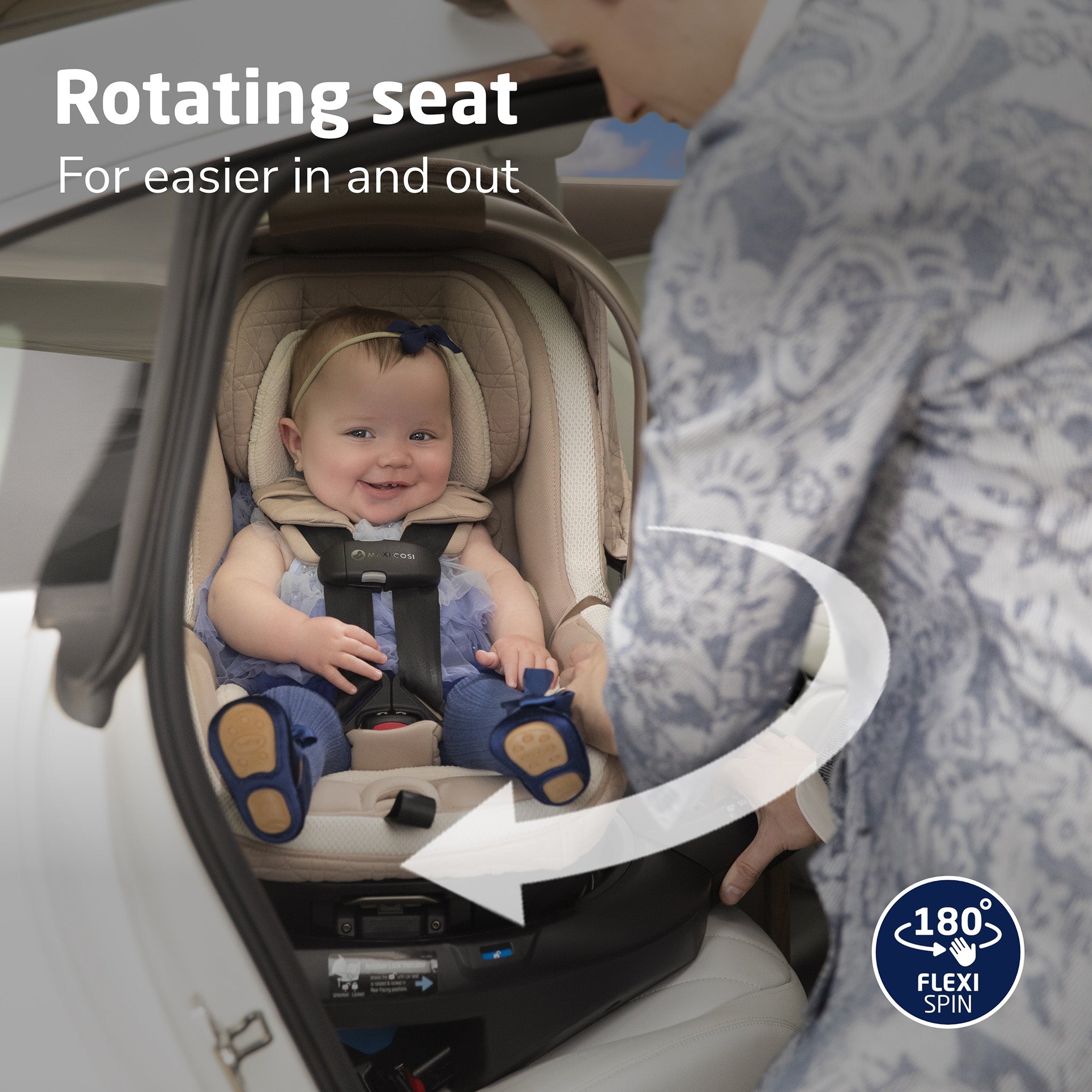Maxi-Cosi Tana 360 + Peri 180 Rotating Infant Car Seat Travel System Bundle - Natural Heritage