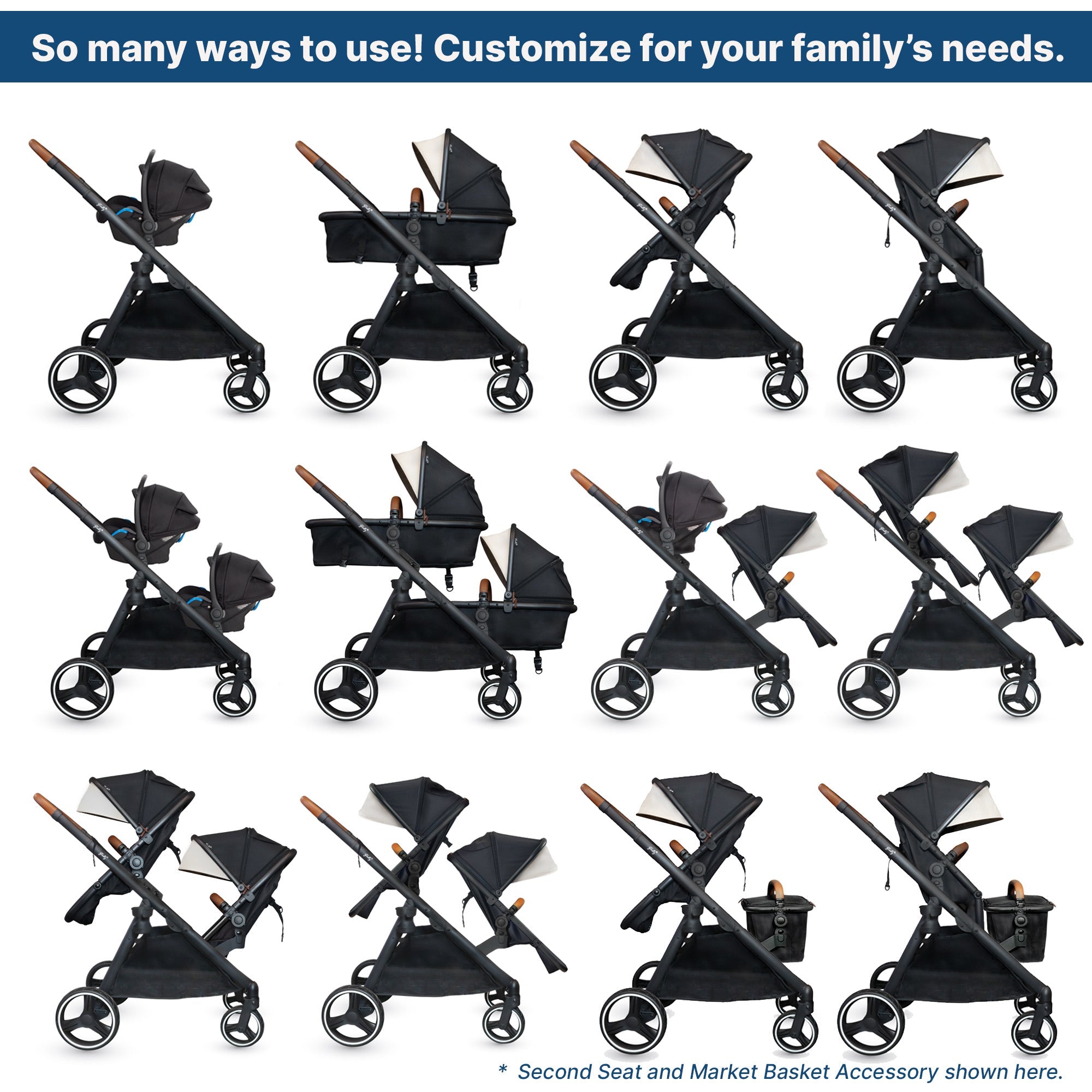 Gladly Family Piper Single-to-Double Stroller - Sedona