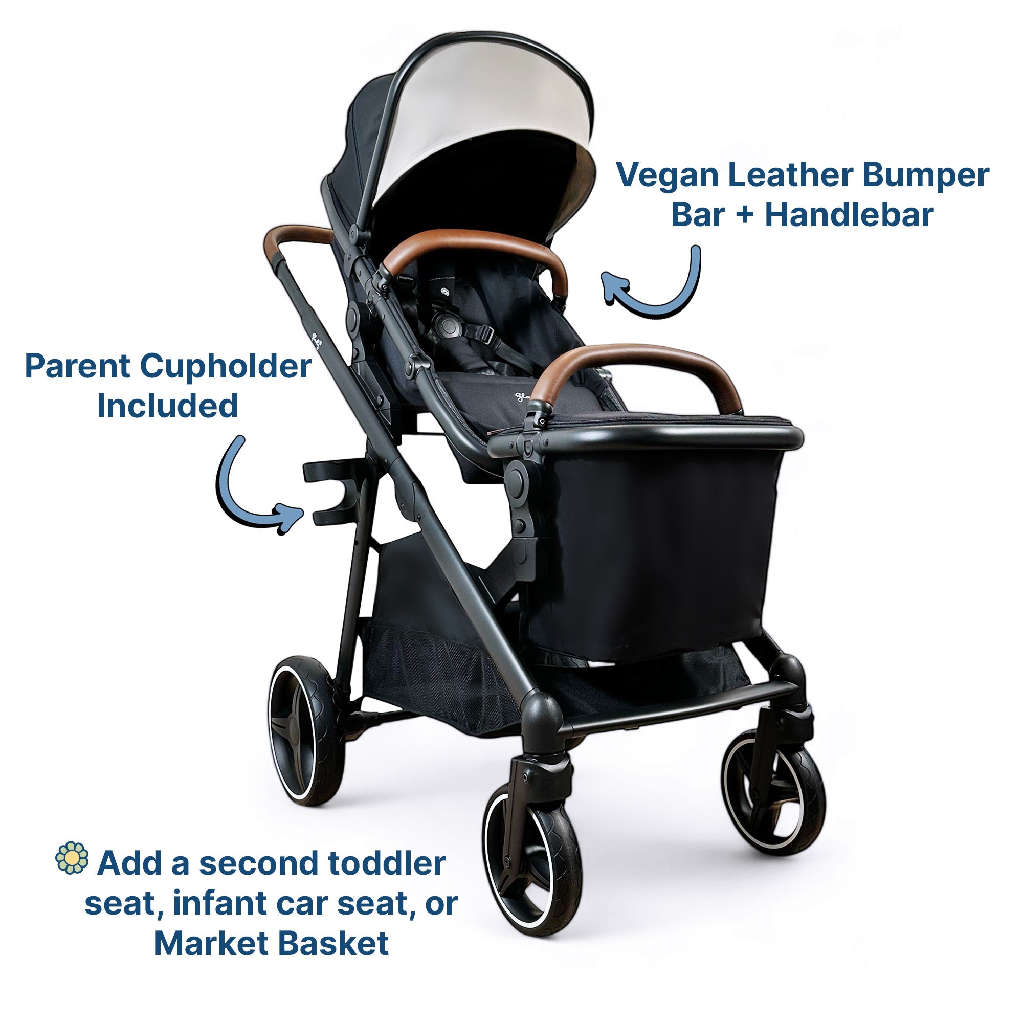 Gladly Family Piper Single-to-Double Stroller - Sedona