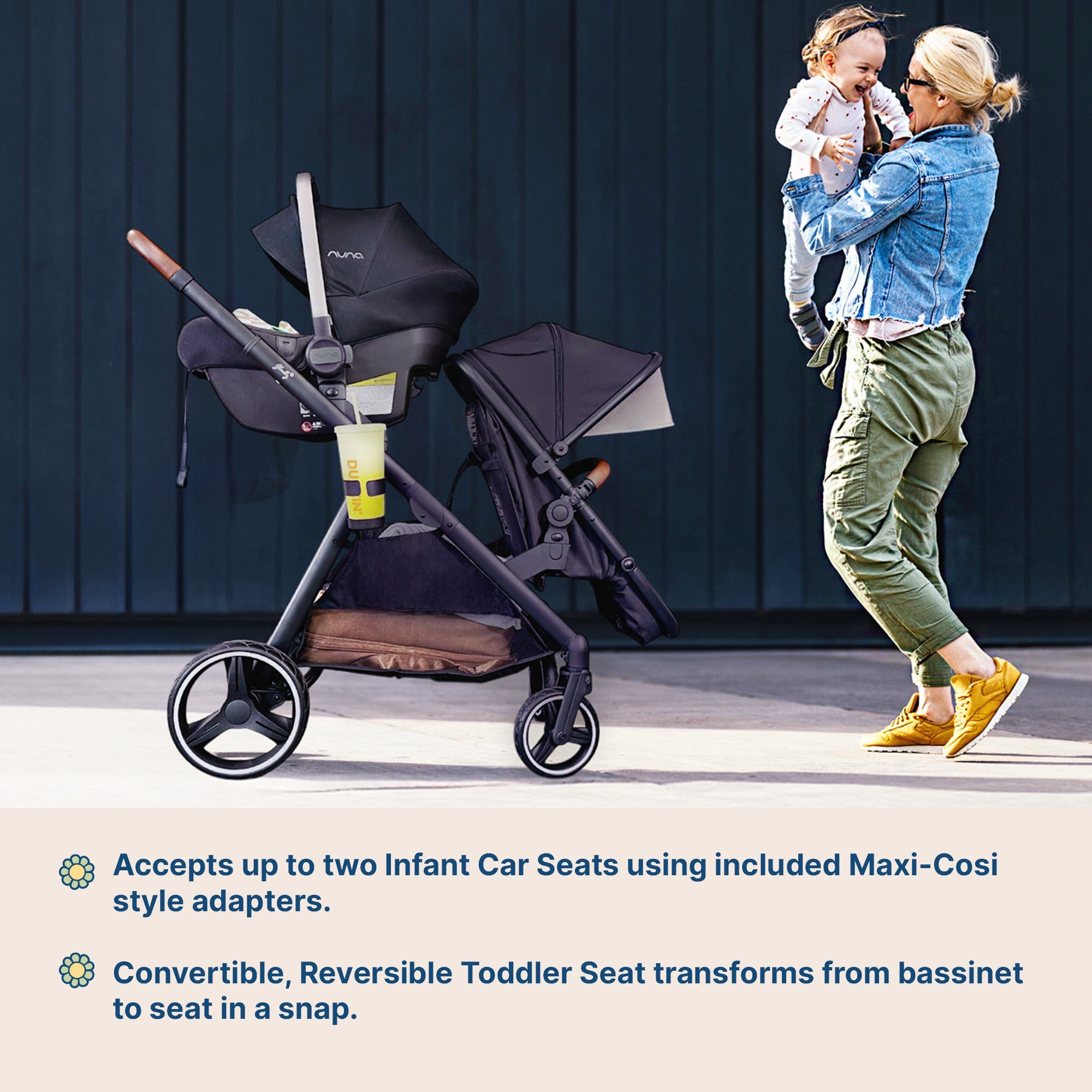 Gladly Family Piper Single-to-Double Stroller - Sedona