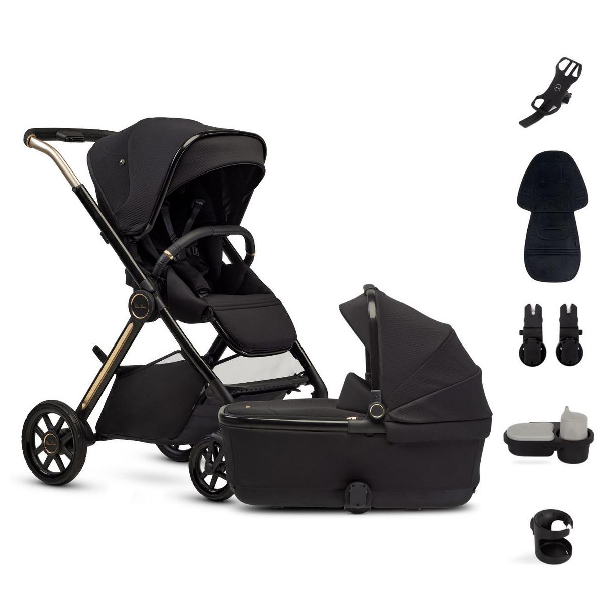 Silver Cross Reef 2 Stroller 2025 + Accessory + Bassinet Bundle - Espresso (Special Edition)