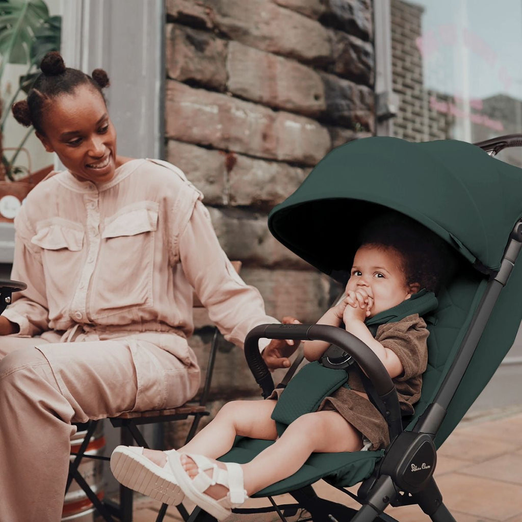 Silver Cross Clic Compact Stroller + Nuna PIPA RX Travel System Bundle - Conifer / Caviar