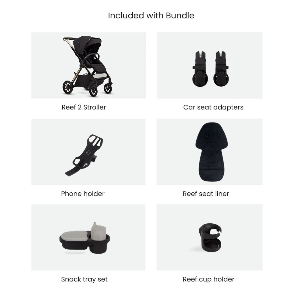 Silver Cross Reef 2 Stroller 2025 + Accessory + Bassinet Bundle - Espresso (Special Edition)