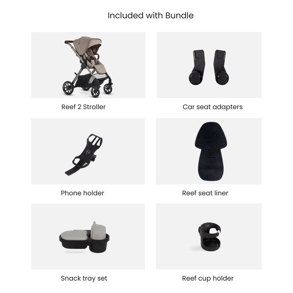 Silver Cross Reef 2 Multi-terrain Modular Stroller 2025 + Accessory Bundle - Frappe