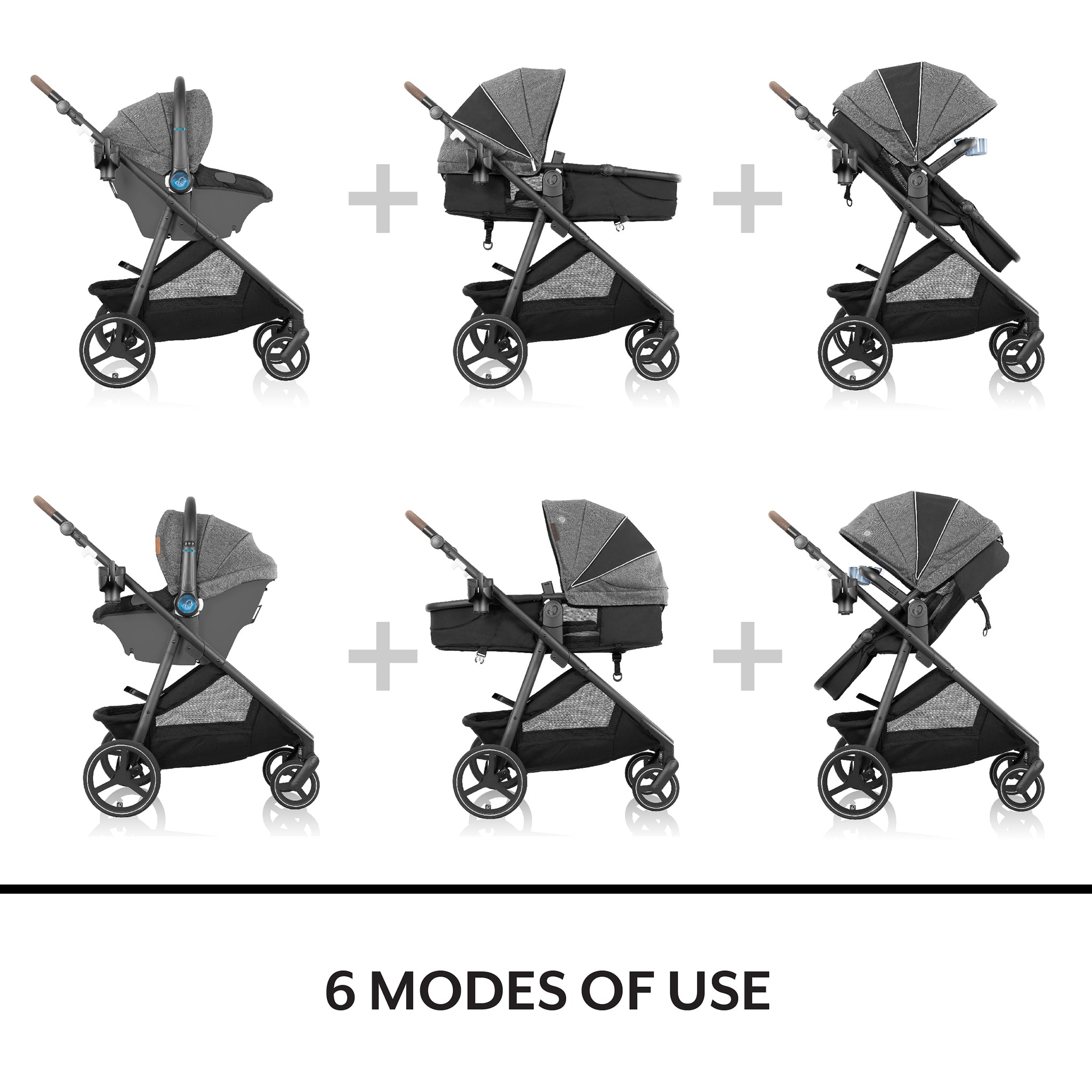 Evenflo Shyft Intuiti+ Travel System w/ Revolve180 LiteMax NXT with SensorySoothe - Angler Tweed