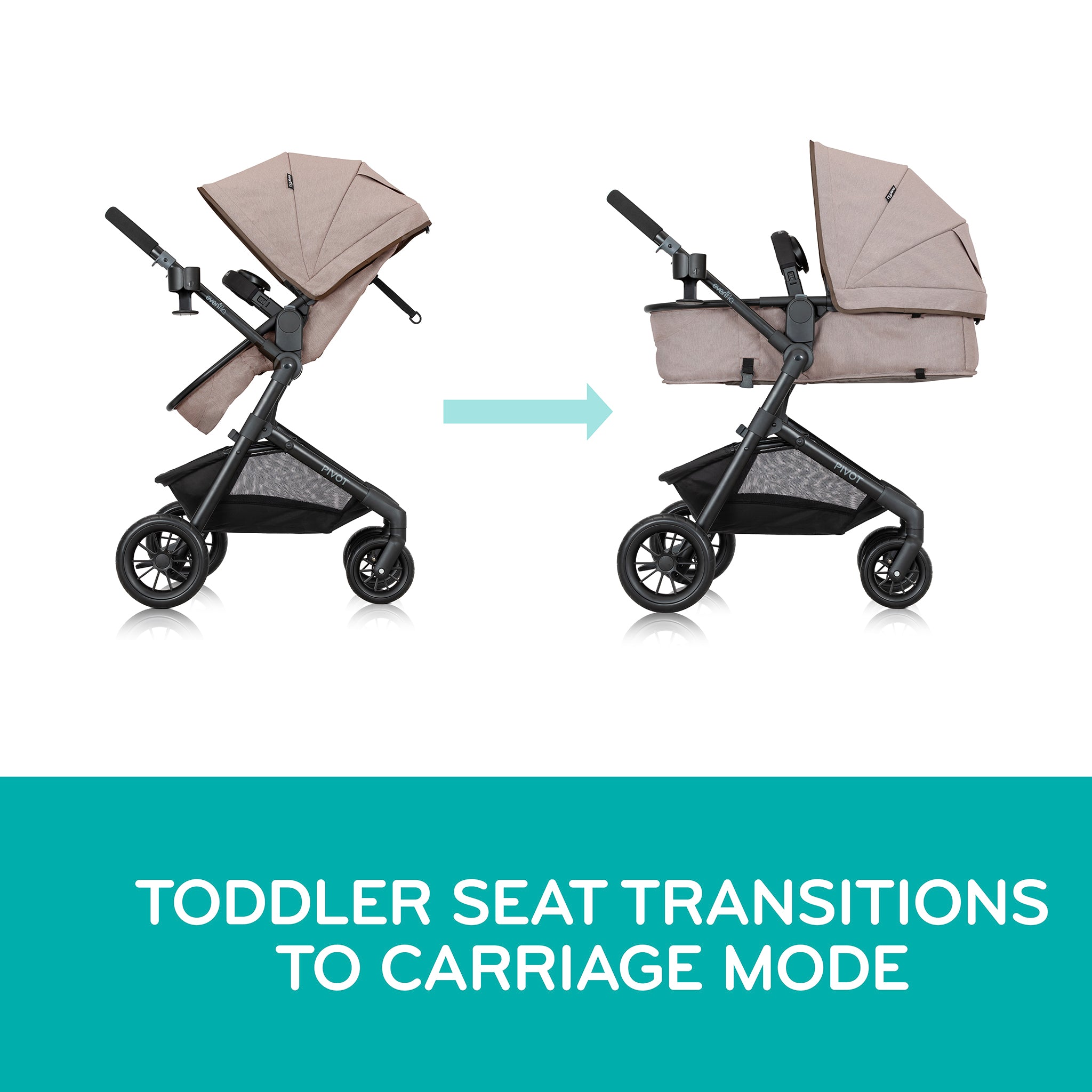Evenflo Pivot Modular Travel System with LiteMax Infant Car Seat - Casual Gray