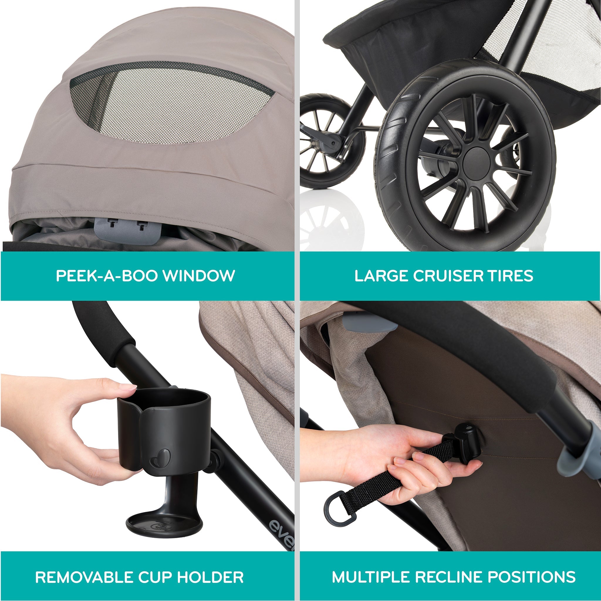 Evenflo Pivot Modular Travel System with LiteMax Infant Car Seat - Casual Gray