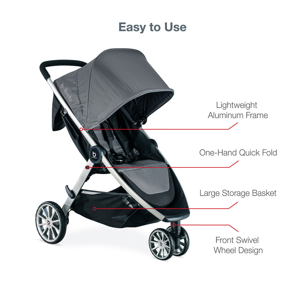 Britax B-Lively & B-Safe Gen2 FlexFit Travel System - Fog (SafeWash)