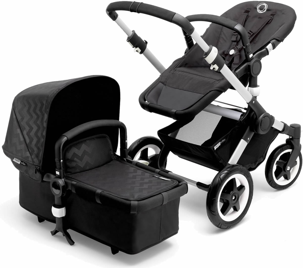 Bugaboo Buffalo Stroller - Silver/Shiny Chevron - D