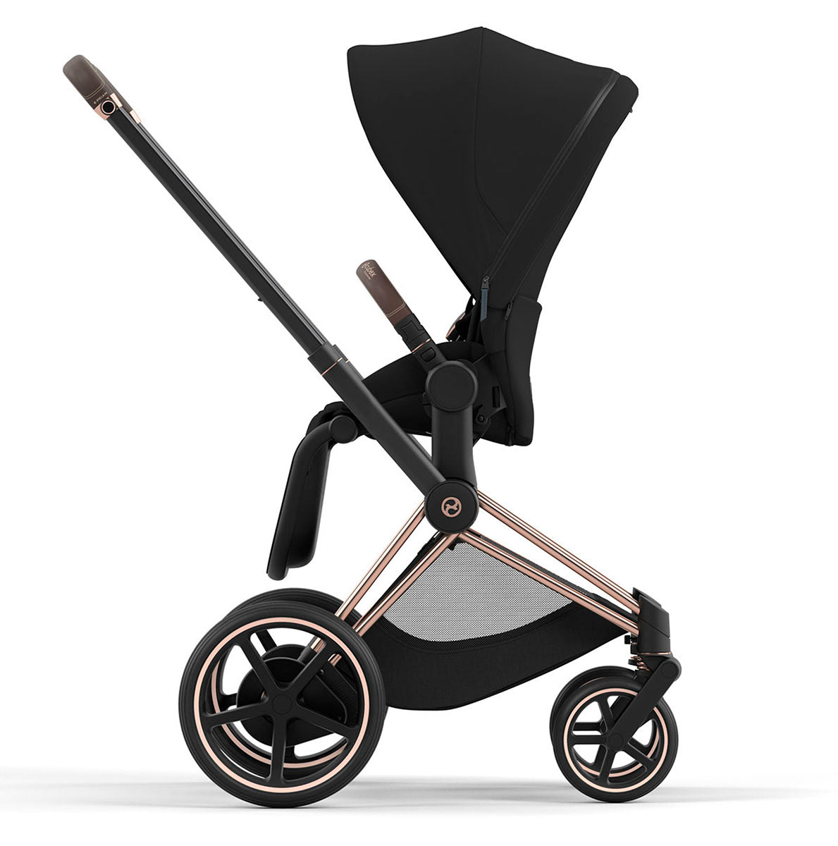 Cybex ePriam 2 Electronic Assist Stroller (One Box) - Rose Gold / Brown / Deep Black
