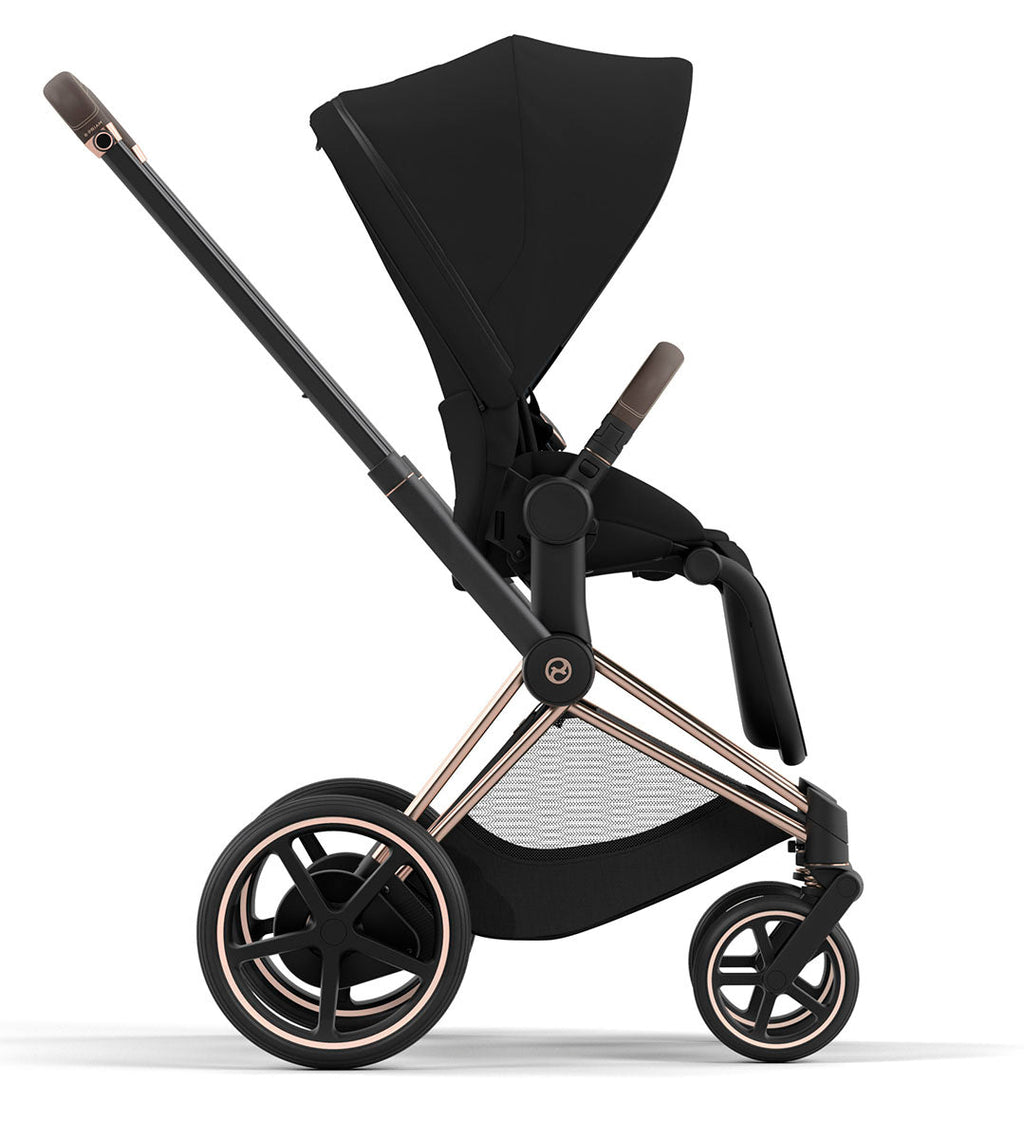 Cybex ePriam 2 Electronic Assist Stroller (One Box) - Rose Gold / Brown / Deep Black