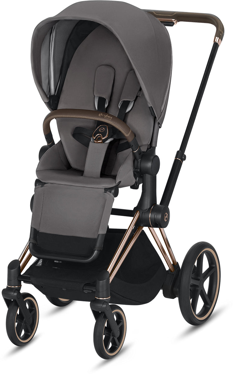 Cybex ePriam Electronic Assist Stroller - Rose Gold/Manhattan Grey