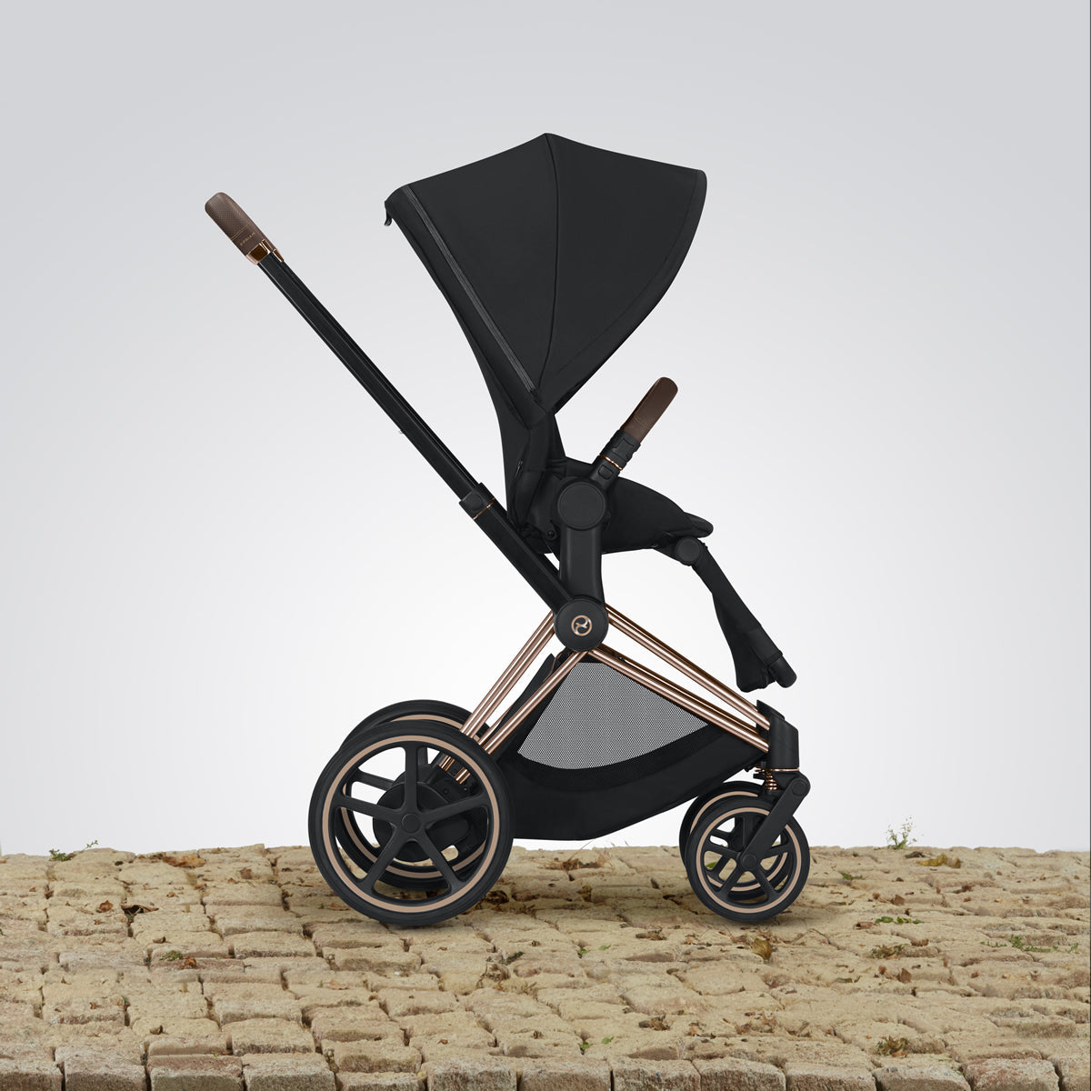 Cybex ePriam Electronic Assist Stroller - Rose Gold/Manhattan Grey