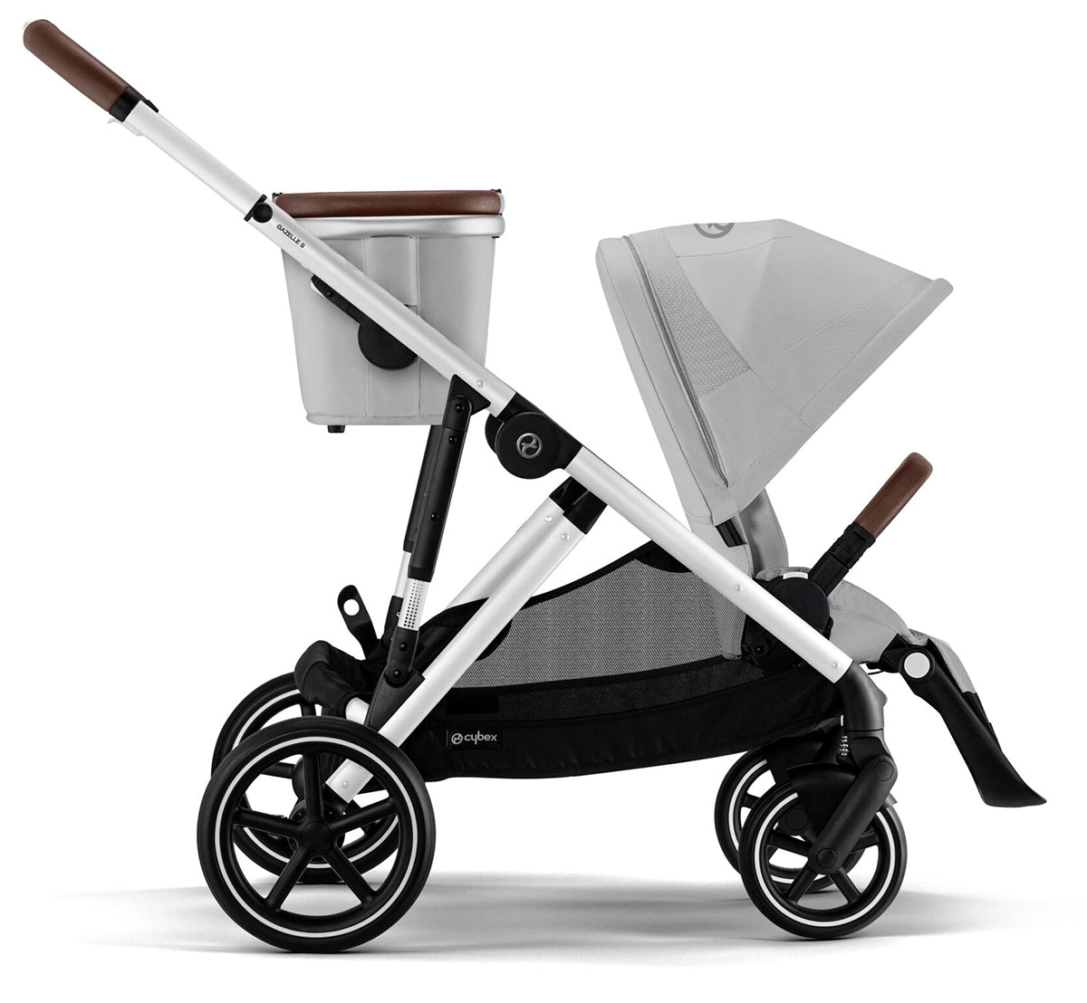 Cybex Gazelle S Single-to-Double Stroller - Silver Frame / Lava Grey