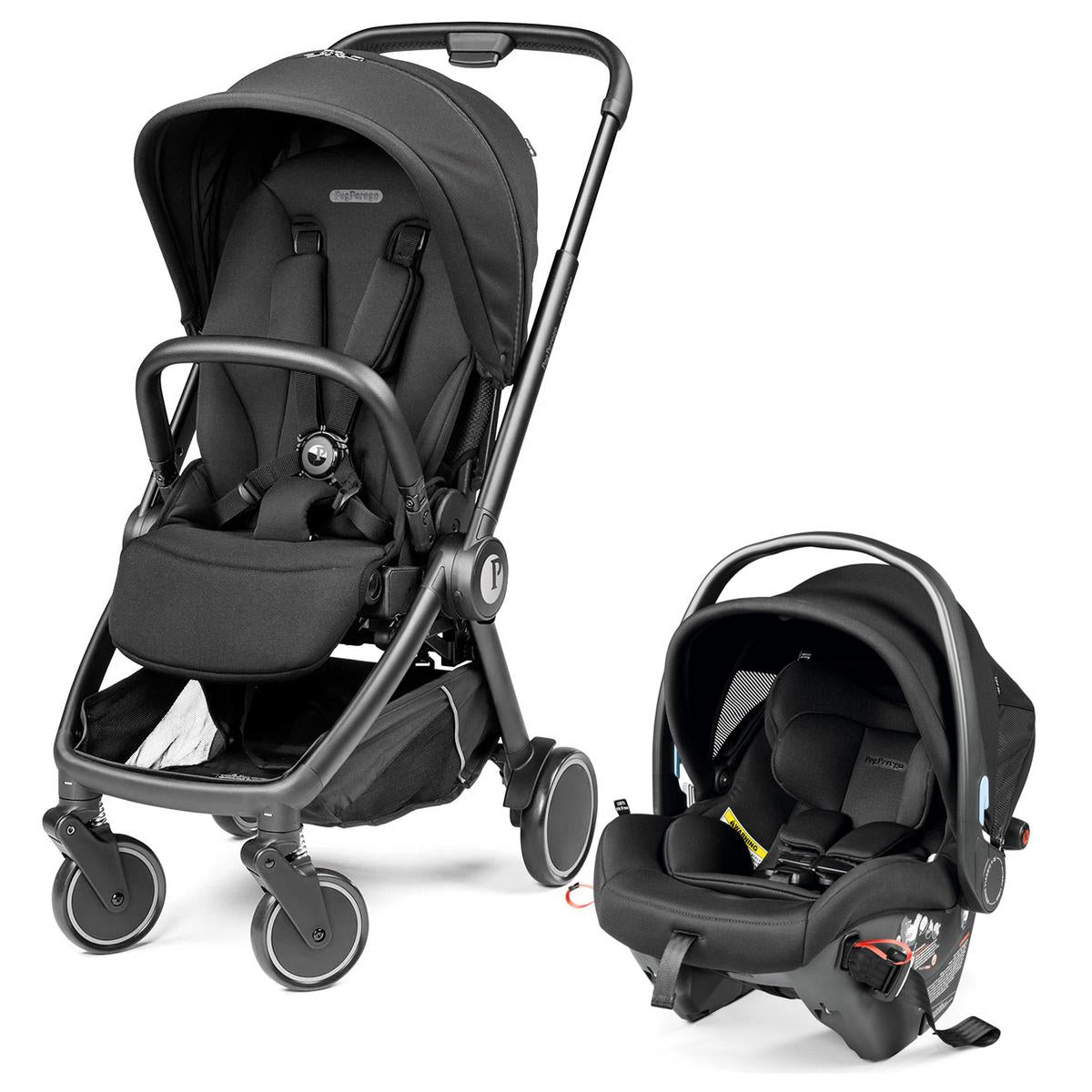 Peg Perego City Loop Stroller + Primo Viaggio Urban Mobility Travel System Bundle - Black / True Black / True Black