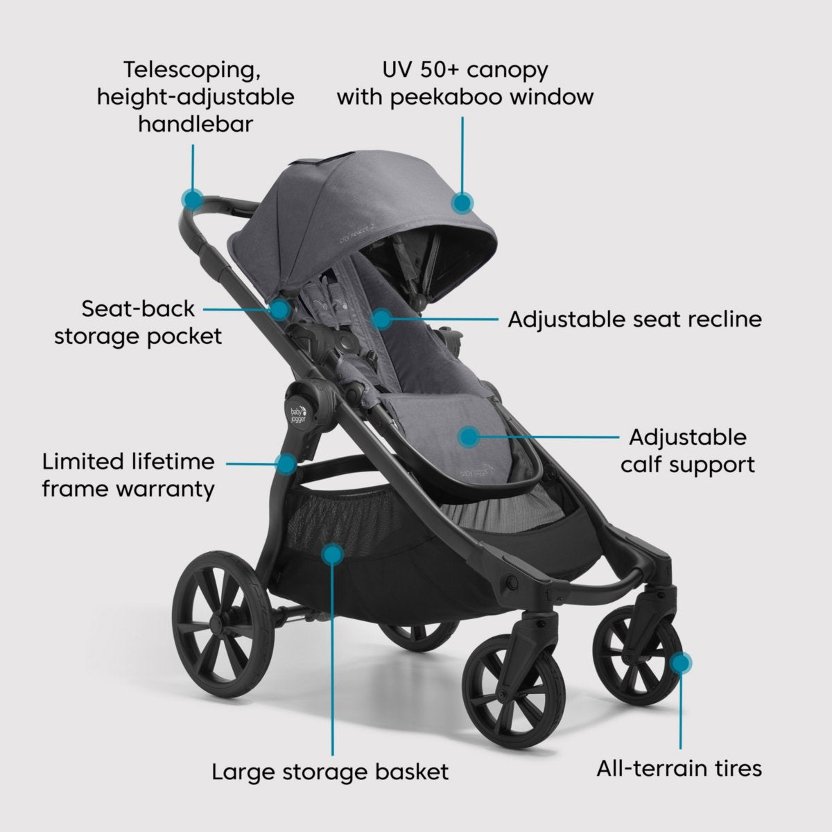 Baby Jogger City Select 2 + City GO Travel System - Radiant Slate