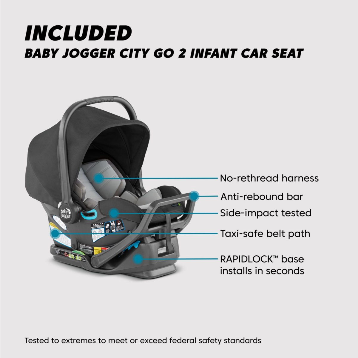 Baby Jogger City Select 2 + City GO Travel System - Radiant Slate