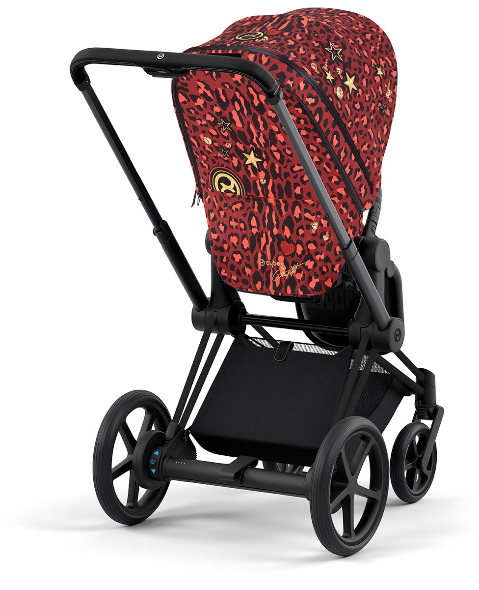 Cybex ePriam 2 Electronic Assist Complete Stroller with Lux Bassinet Bundle - Rockstar by Alec Voelkel