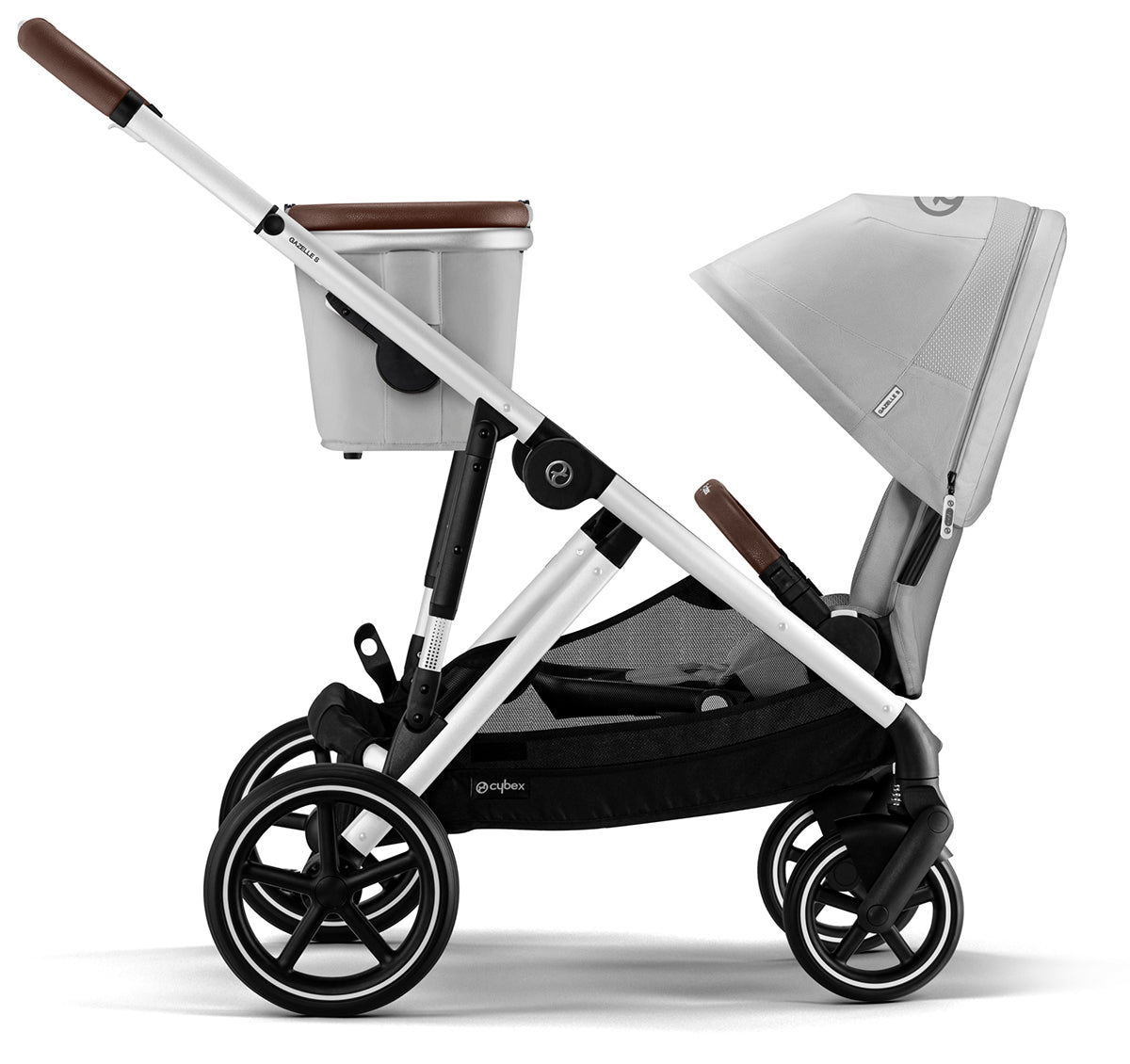Cybex Gazelle S Single-to-Double Stroller - Silver Frame / Lava Grey