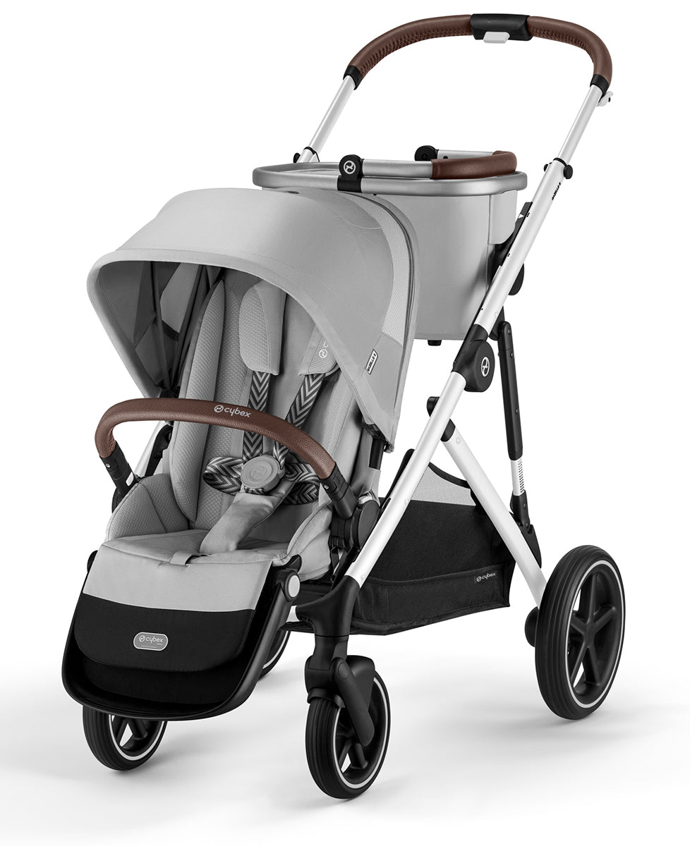 Cybex Gazelle S Single-to-Double Stroller - Silver Frame / Lava Grey