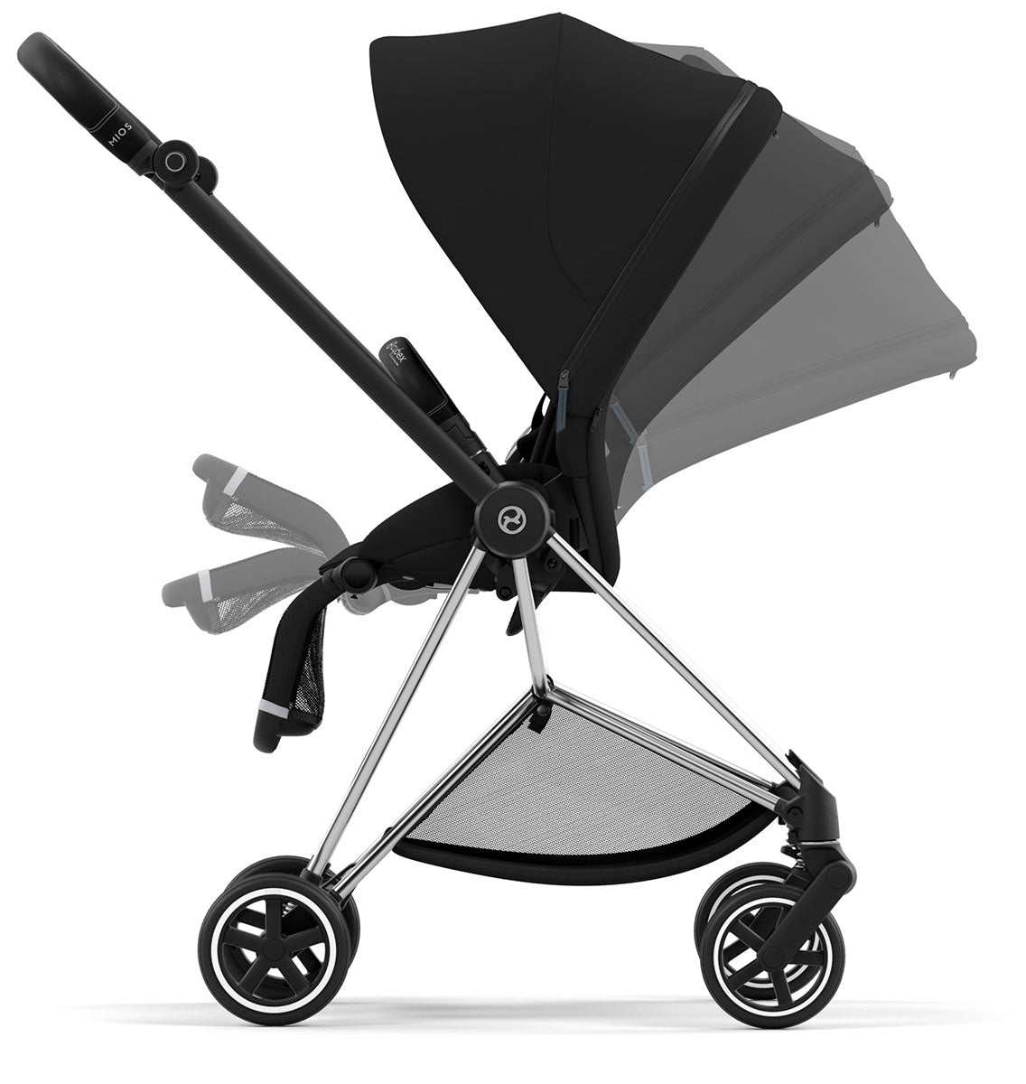 Cybex Mios 3 Stroller (One Box) - Chrome / Black / Deep Black