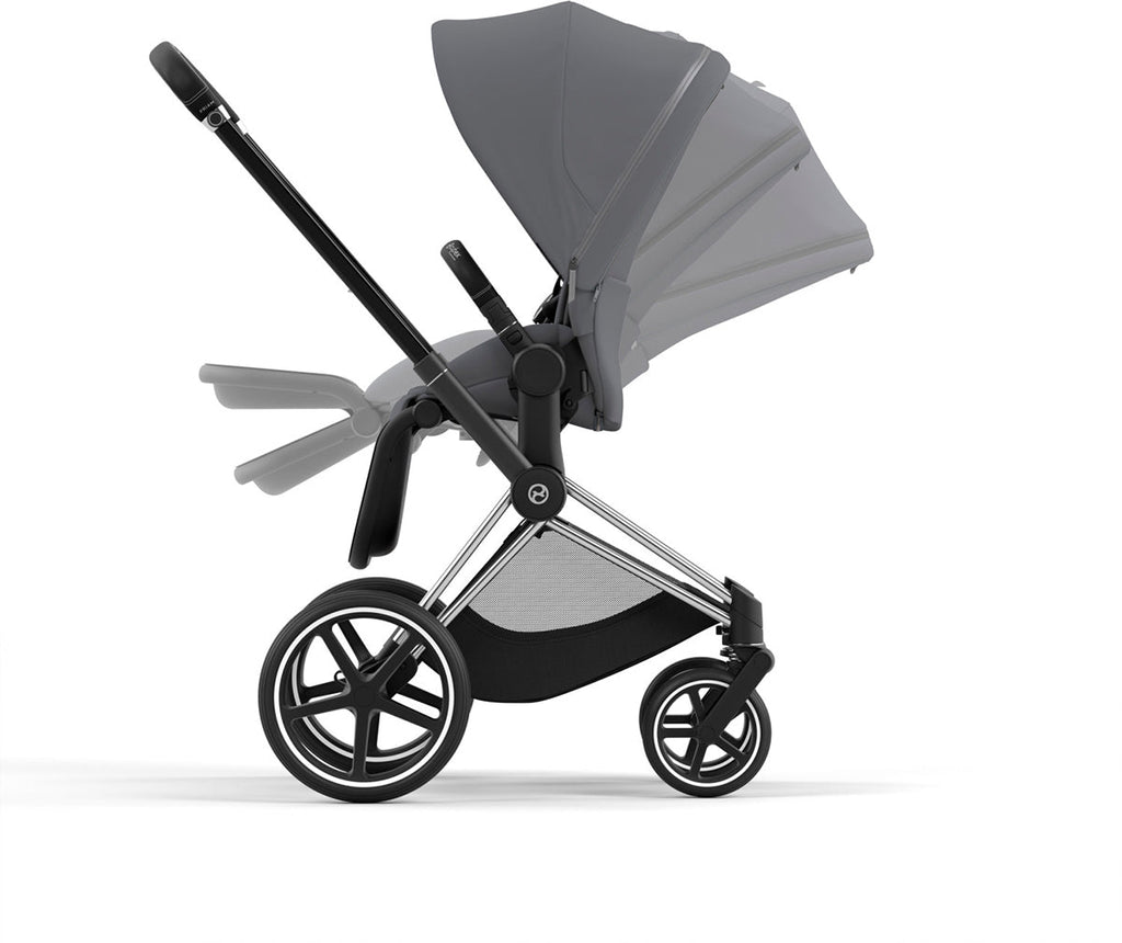 Cybex Priam 4 Stroller (One Box) - Chrome / Black / Soho Grey