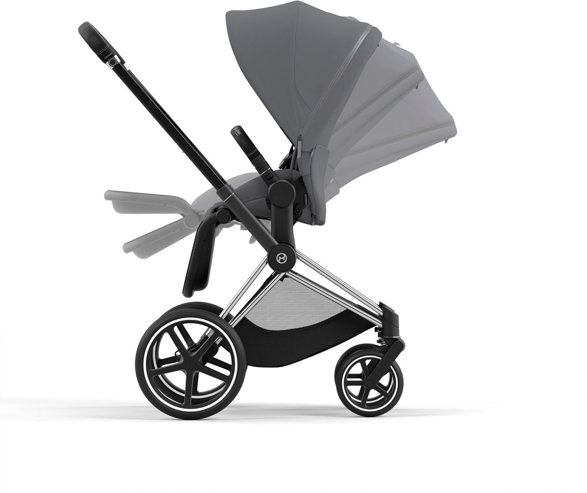 Cybex Priam 4 Stroller (One Box) - Chrome / Black / Soho Grey