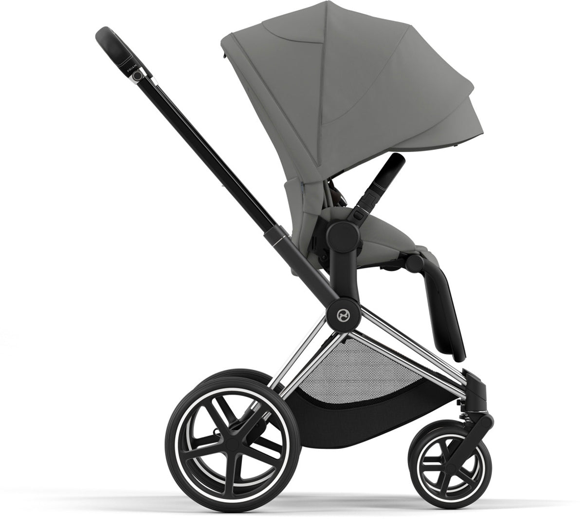 Cybex Priam 4 Stroller (One Box) - Chrome / Black / Soho Grey