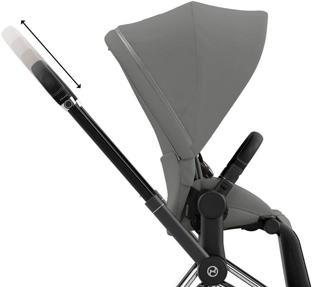 Cybex Priam 4 Stroller (One Box) - Chrome / Black / Soho Grey