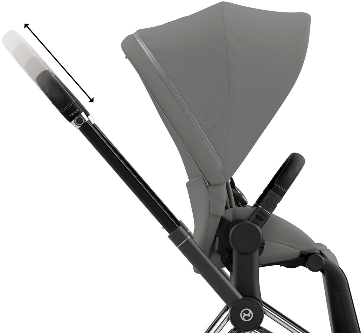 Cybex Priam 4 Stroller (One Box) - Chrome / Black / Soho Grey