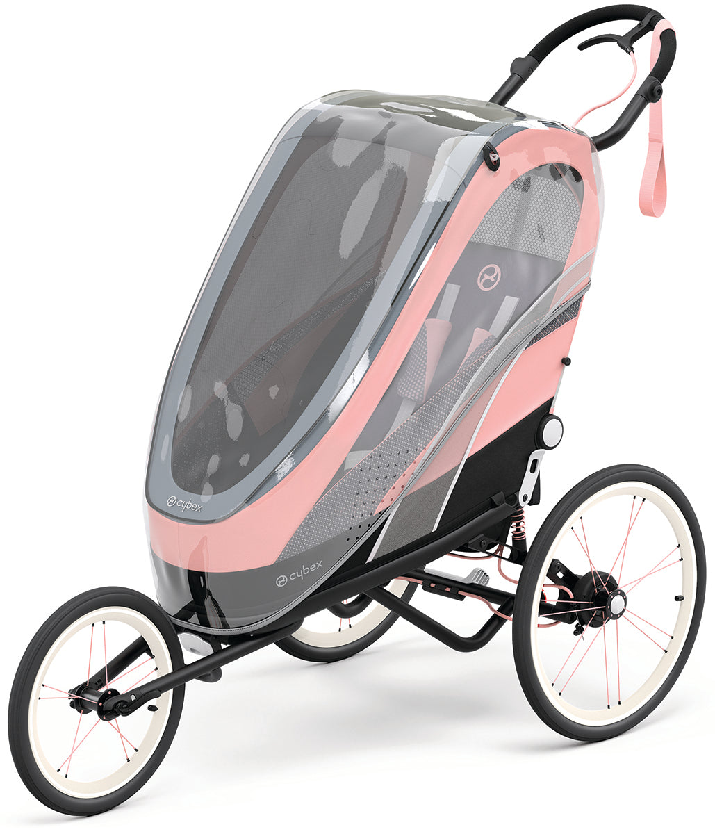 Cybex Zeno Multisport Trailer Bundle - Black/Pink Frame + Silver Pink Seat Pack