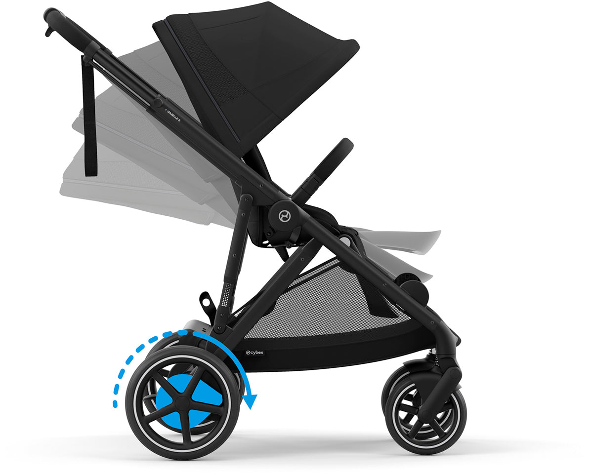 Cybex eGazelle S Electronic Assist Stroller - Black Frame / Moon Black