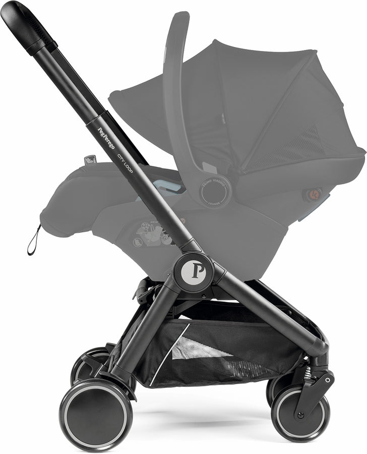 Peg Perego City Loop Chassis + Primo Viaggio Lounge Infant Car Seat Bundle - Black / True Black