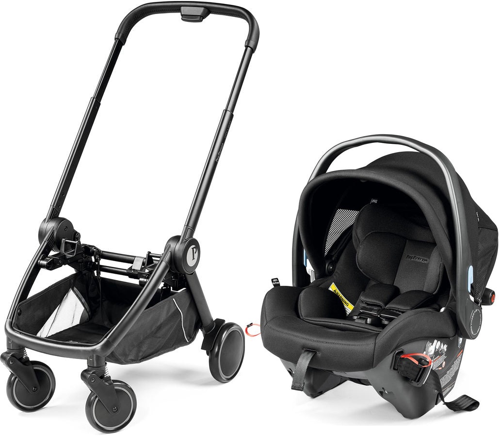 Peg Perego City Loop Chassis + Primo Viaggio Urban Mobility Infant Car Seat Bundle - Black / True Black