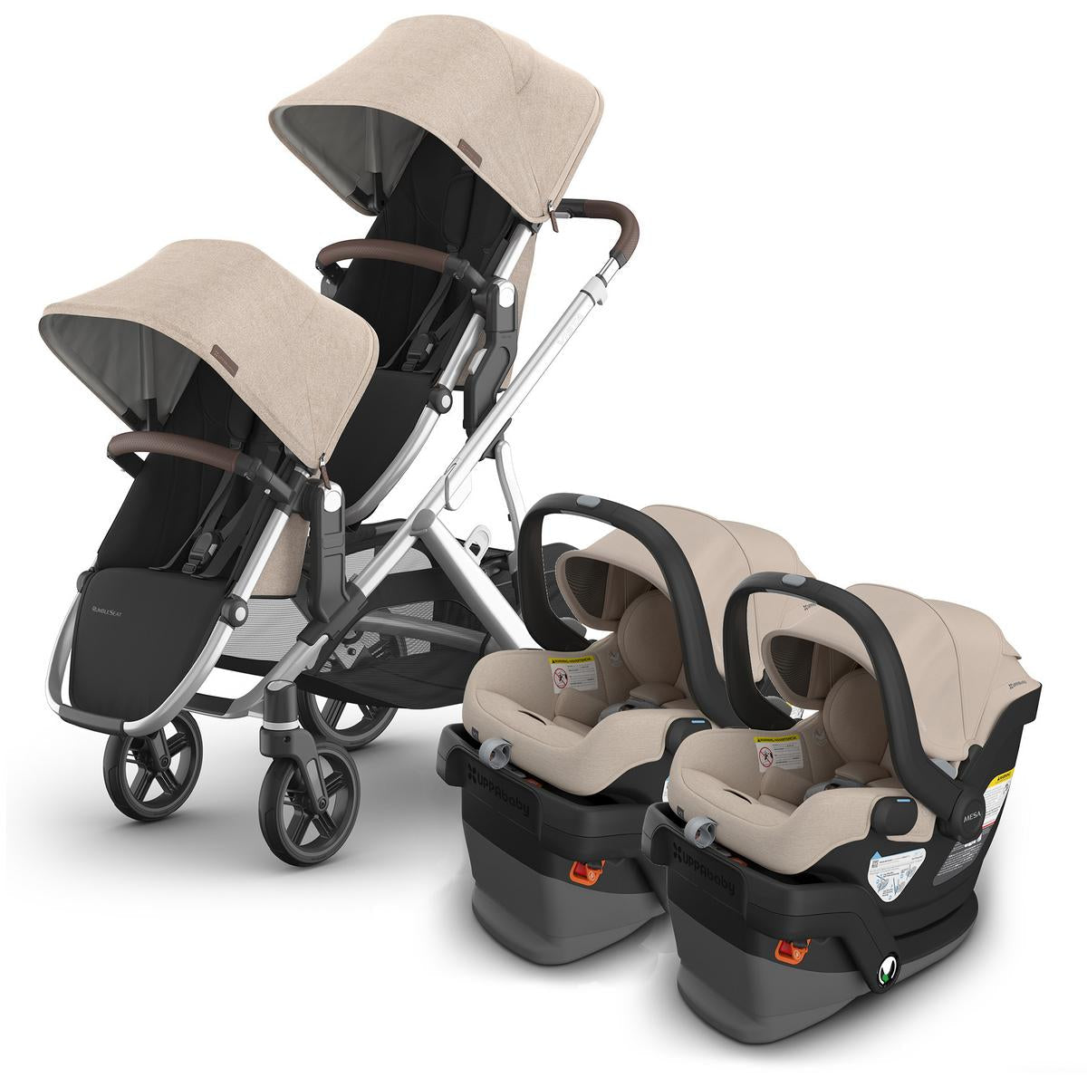UPPAbaby Vista V3 Twin Stroller with RumbleSeat V3 + Mesa V3 Travel System Bundle - Declan / Declan